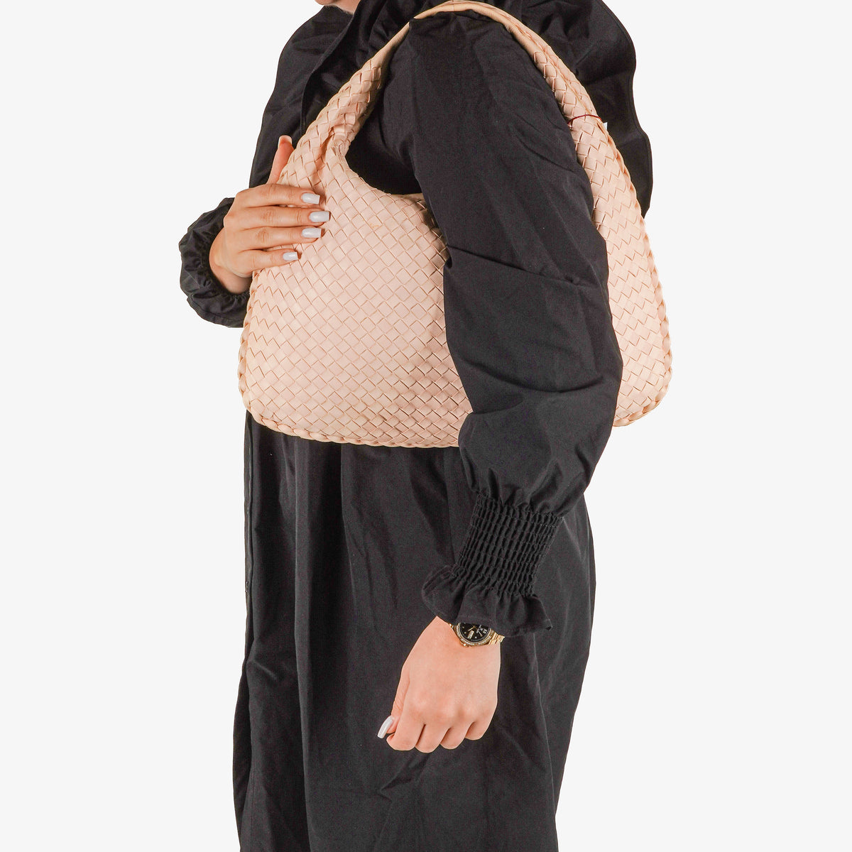 Bottega Veneta Nappa Intrecciato Neutral Medium Veneta Hobo Bag