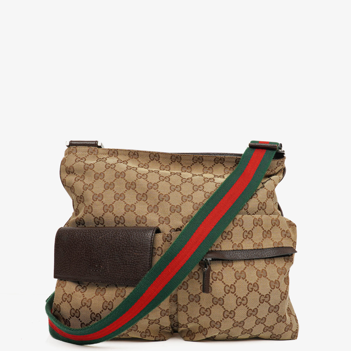 Gucci Sherry Line GG Canvas Double Pocket Messenger Bag