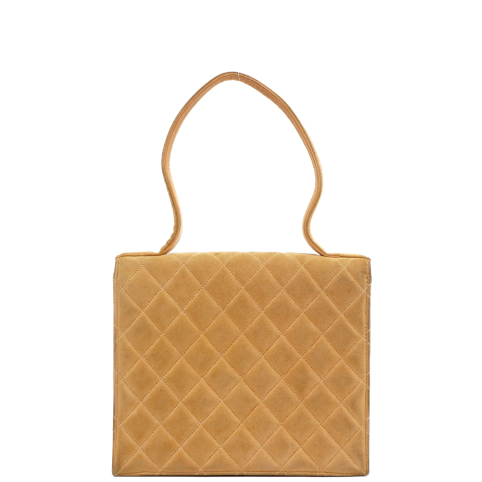 Chanel Mademoiselle Klappentasche Beige Wildleder 24K Vergoldete Beschläge