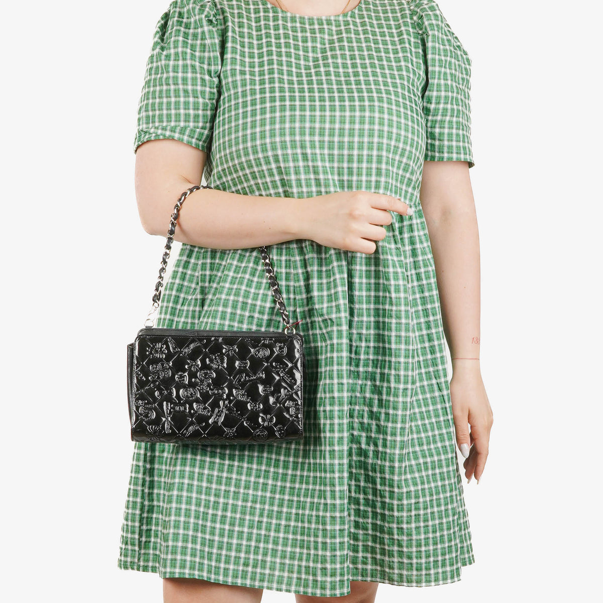 Chanel Lucky Charm Black Patent Leather Pochatte