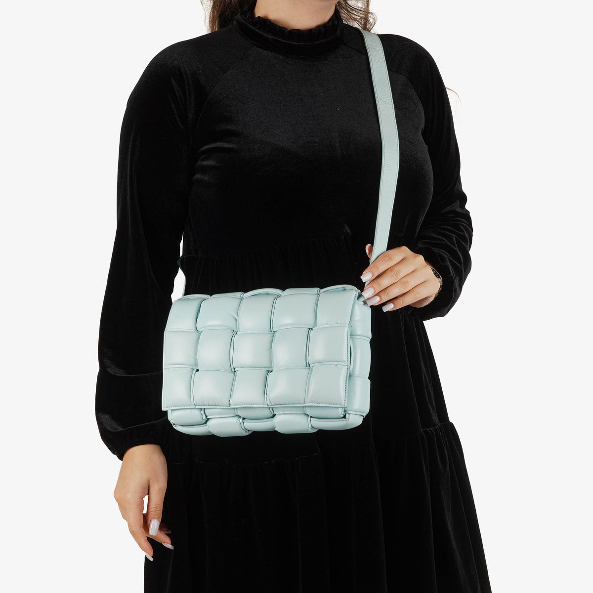 Bottega Veneta Spearmint Nappa Maxi Intreccio Padded Cassette Crossbody Bag
