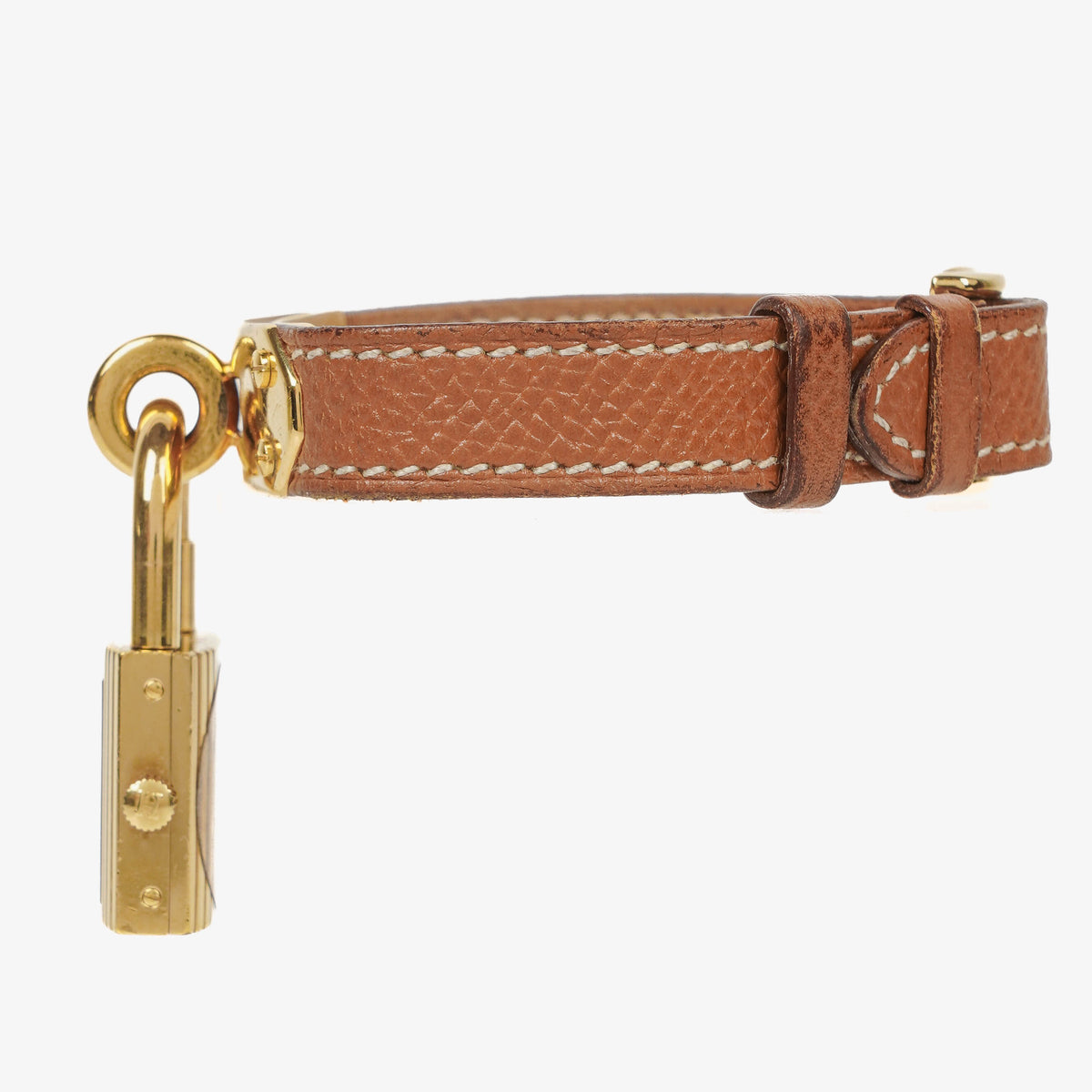 Hermes Kelly Brown Courchevel Leather Gold Plated Watch