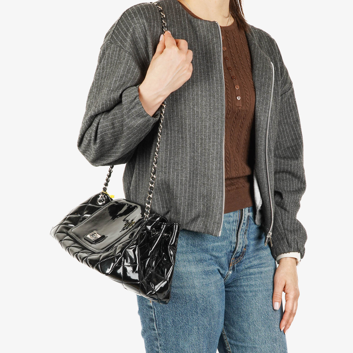 Chanel Reissue Accordion Black Quilted Patent Leather Flap Bag