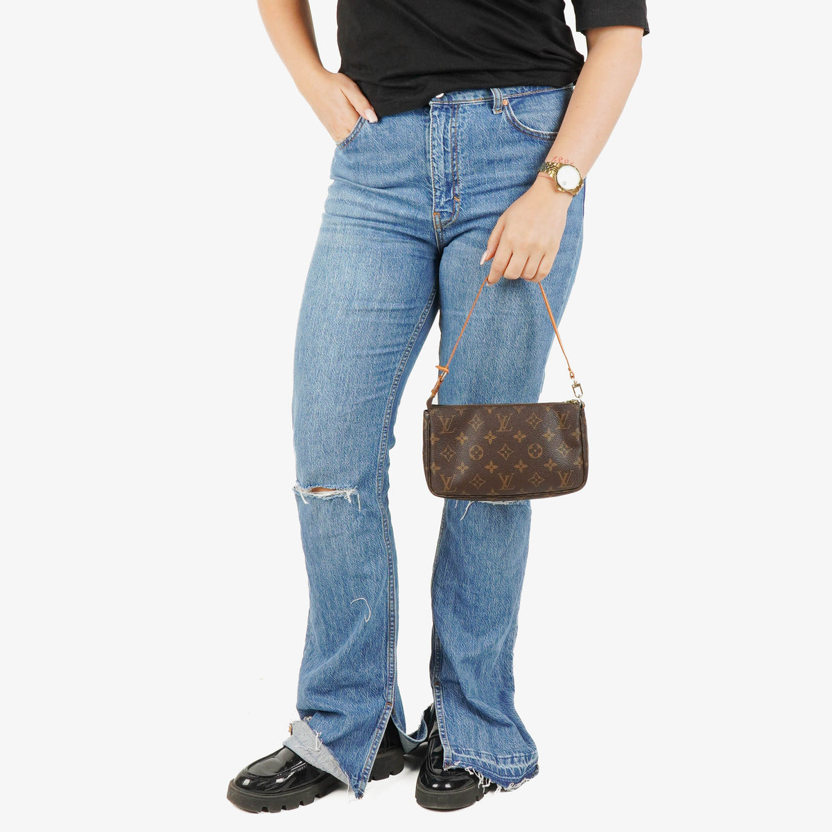 Louis Vuitton Pochette Accessoires Monogram Canvas Clutch Handbag
