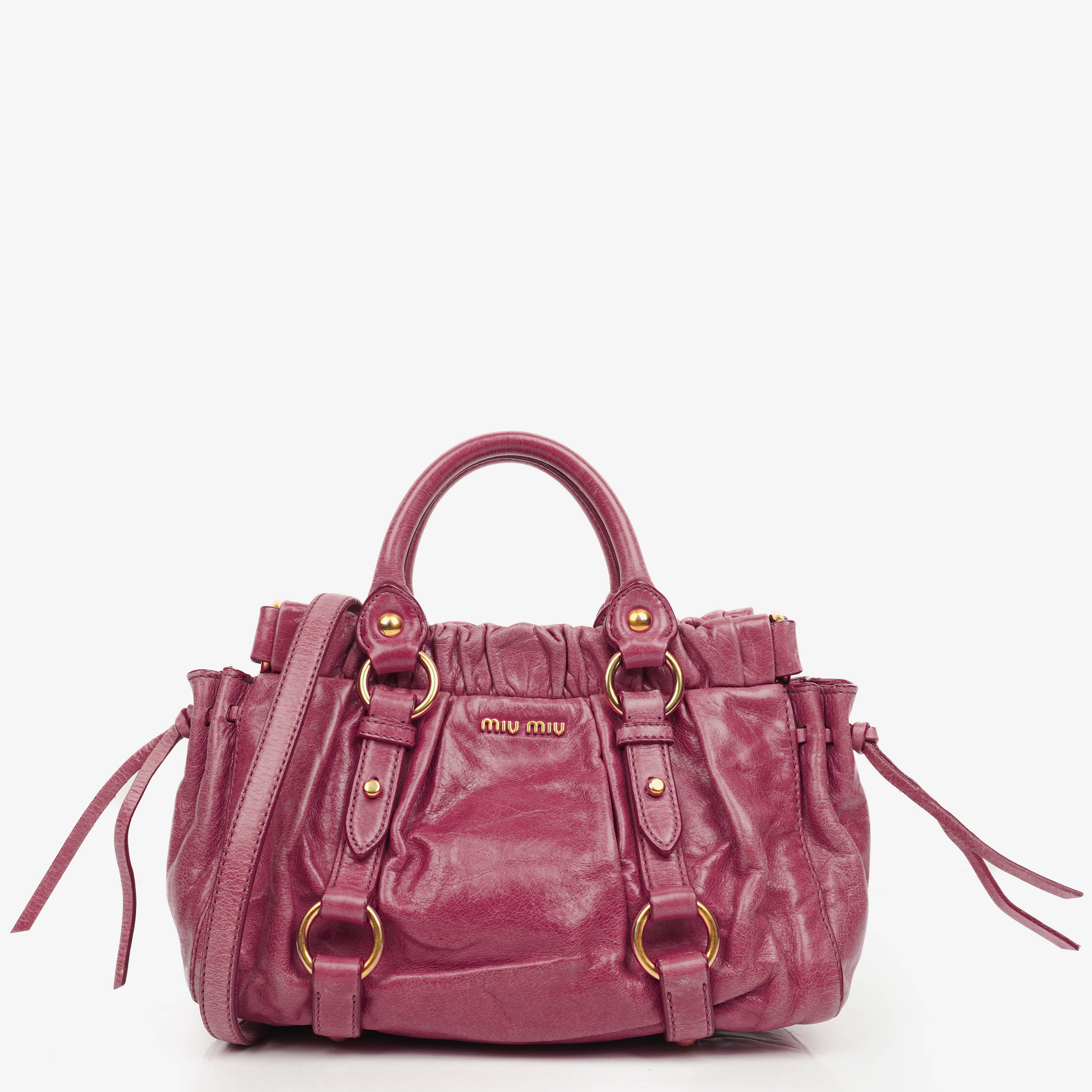 Miu Miu Vitello Dark Pink Satchel Bag