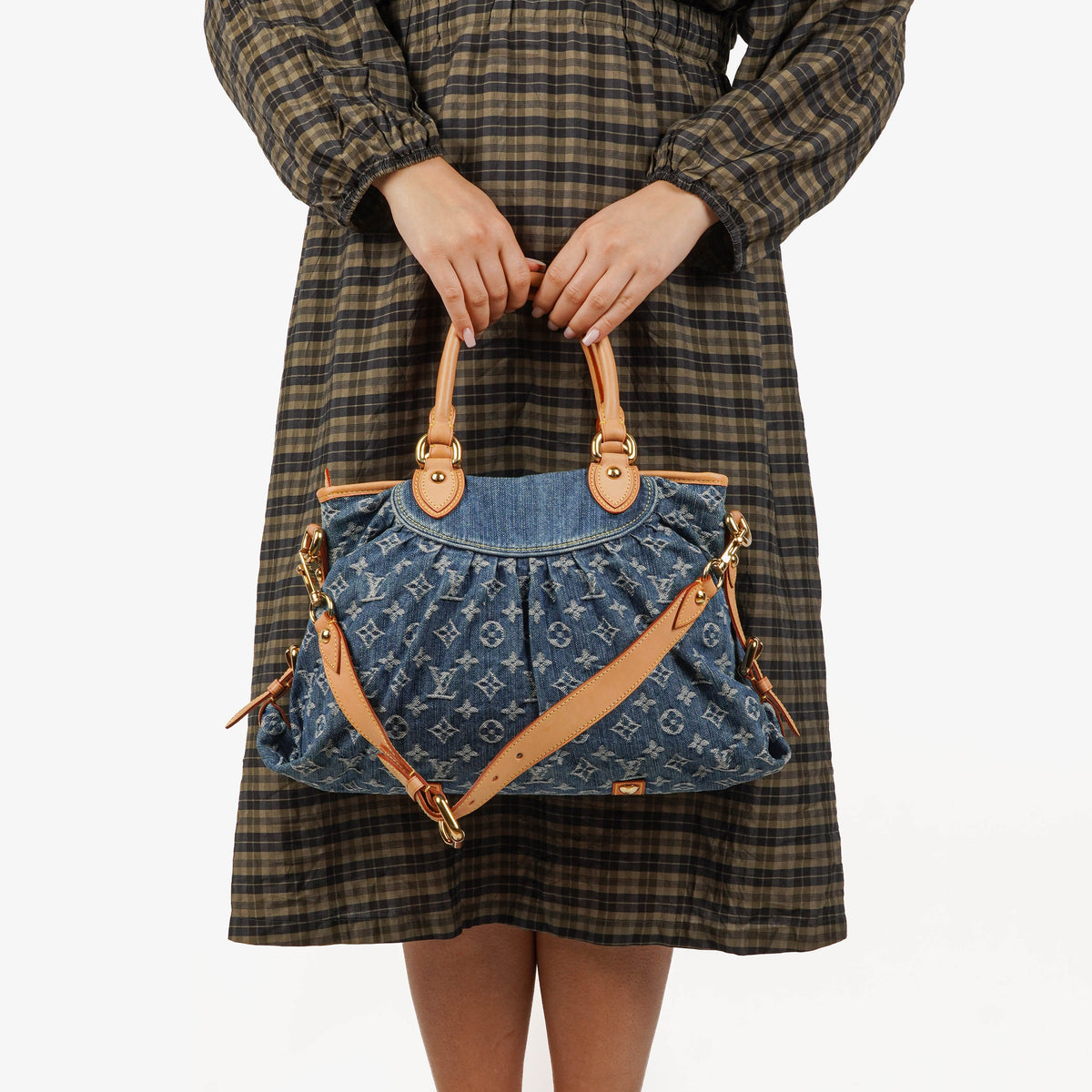 Louis Vuitton Neo Cabby MM Monogram Blue Denim Bag