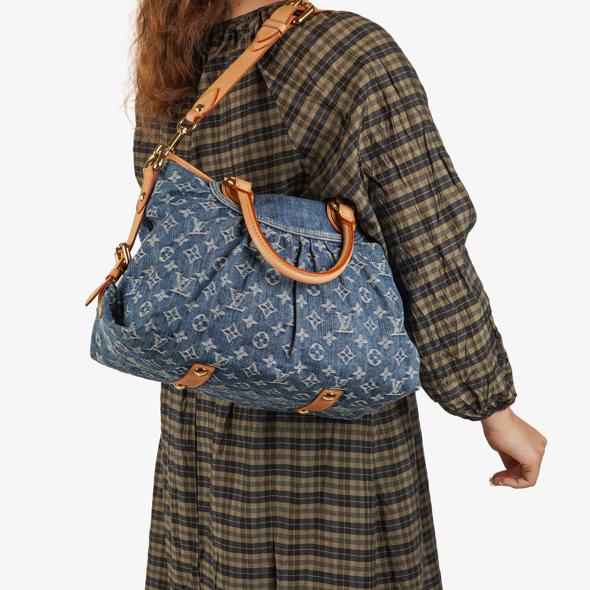 Louis Vuitton Neo Cabby MM Monogram Blue Denim Bag