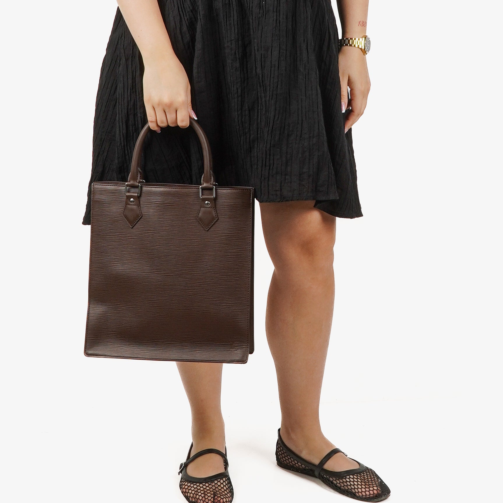 Louis Vuitton Sac Plat Brown EPI Leather Bag