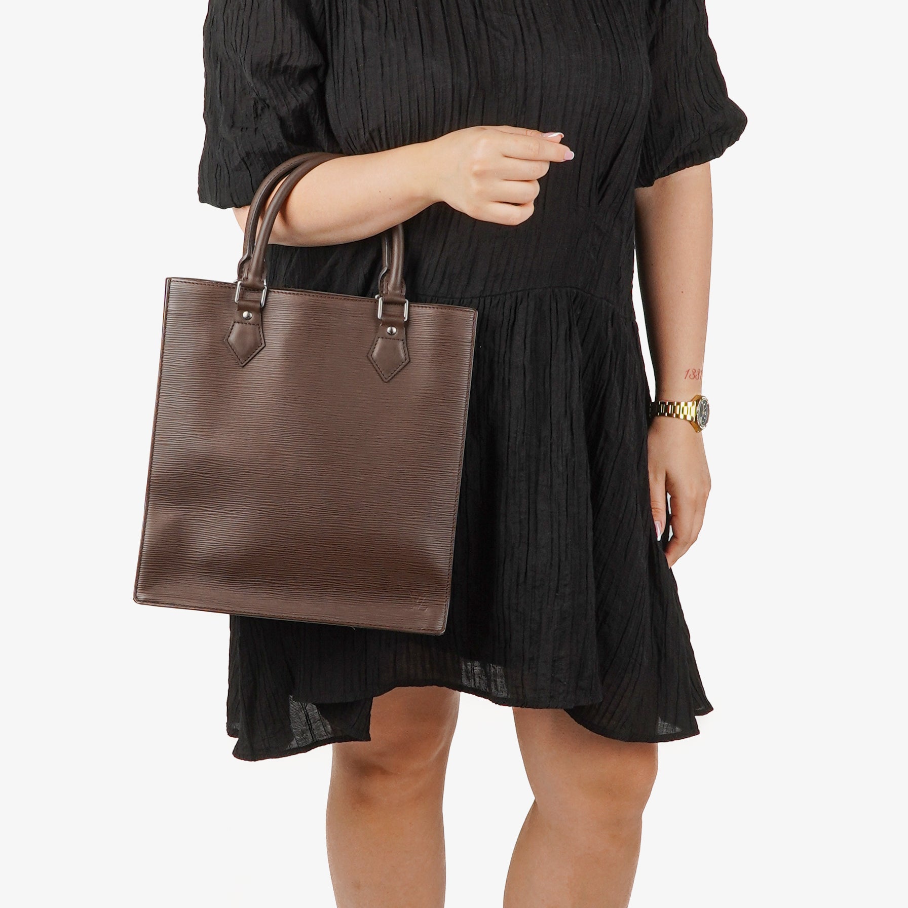Louis Vuitton Sac Plat Brown EPI Leather Bag