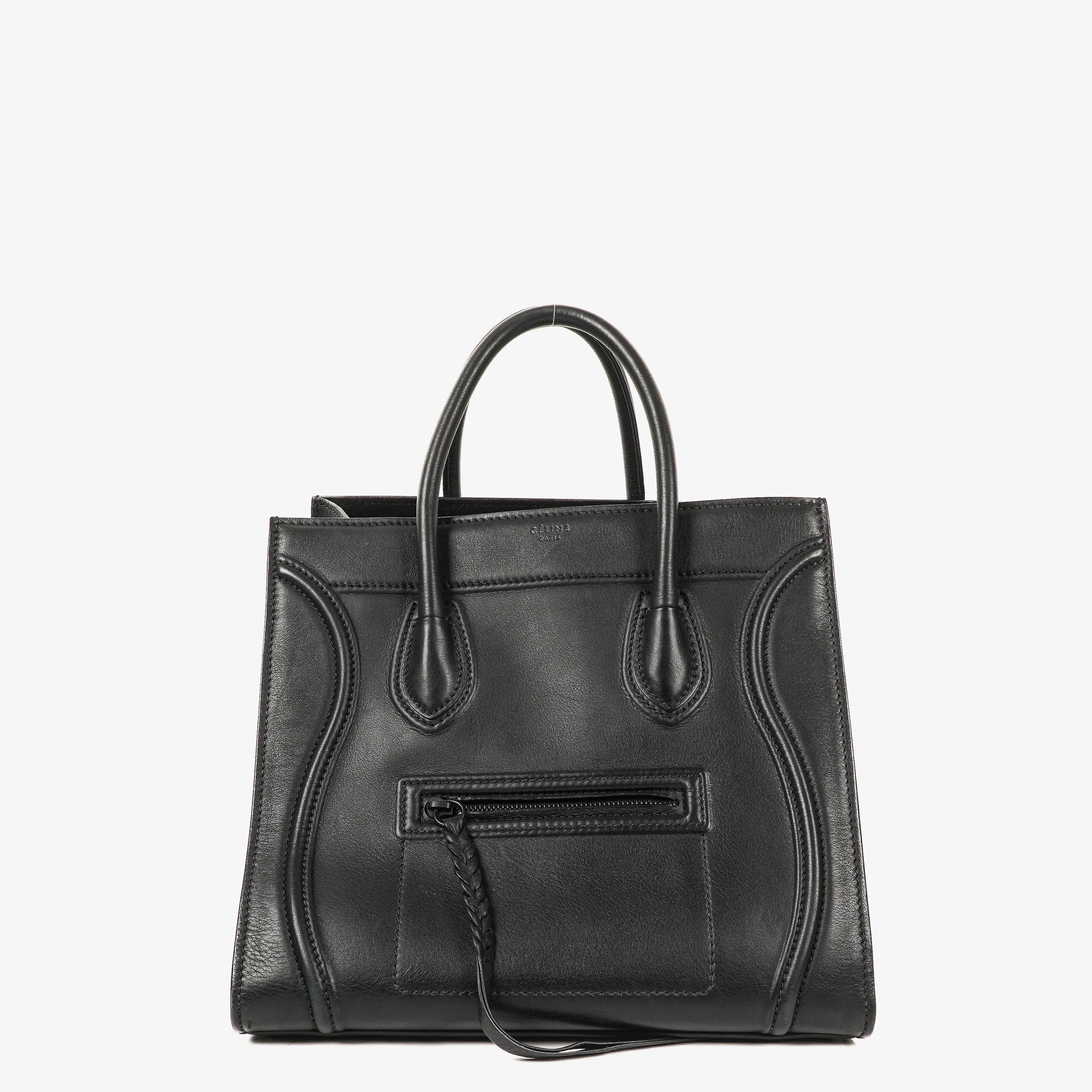 Celine Medium Luggage Black Leather Handbag