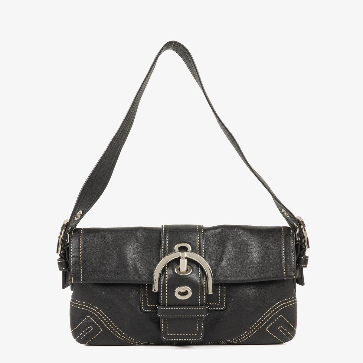 Coach Soho Black Leather Shoulder Bag