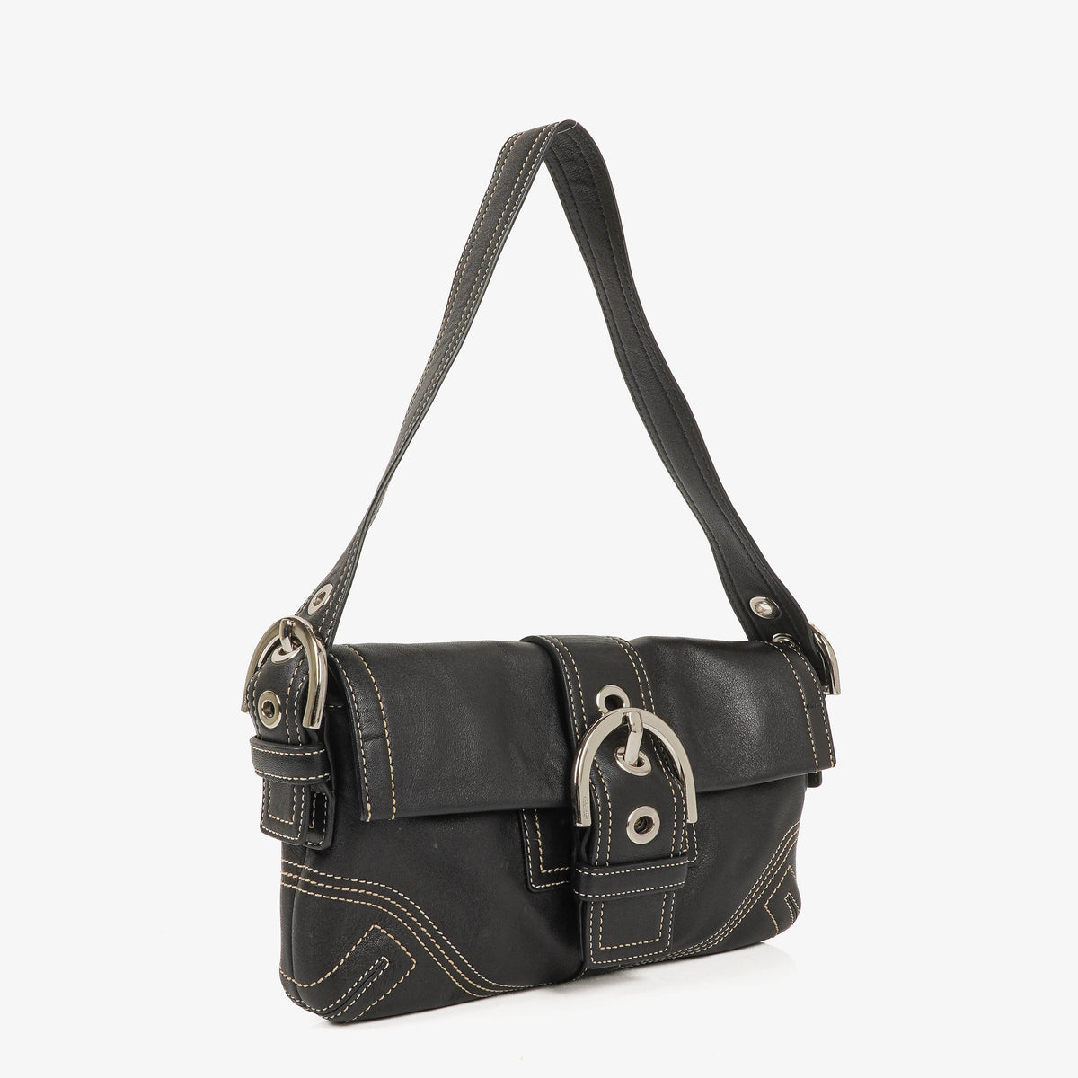 Coach Soho Black Leather Shoulder Bag
