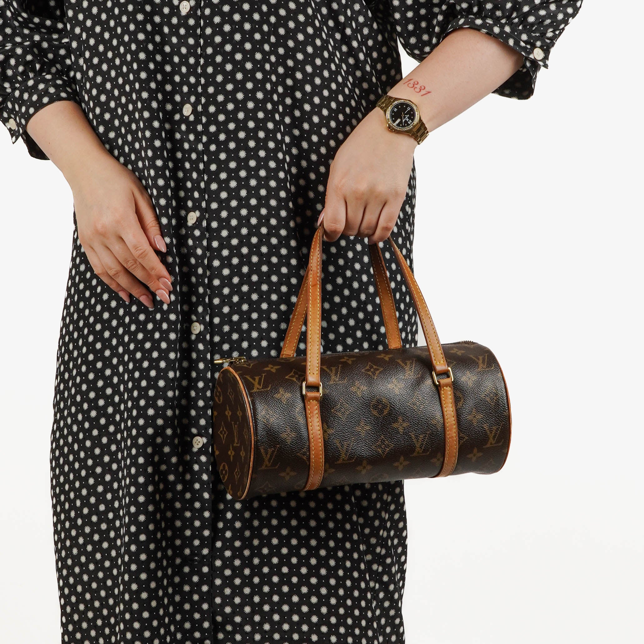 Louis Vuitton Papillon 25 Vintage Monogram Canvas Handbag