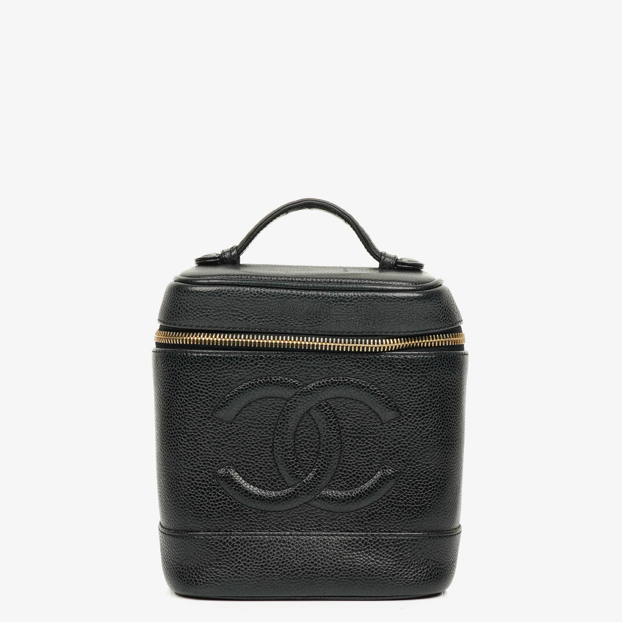Chanel Black Caviar Leather Vanity Case