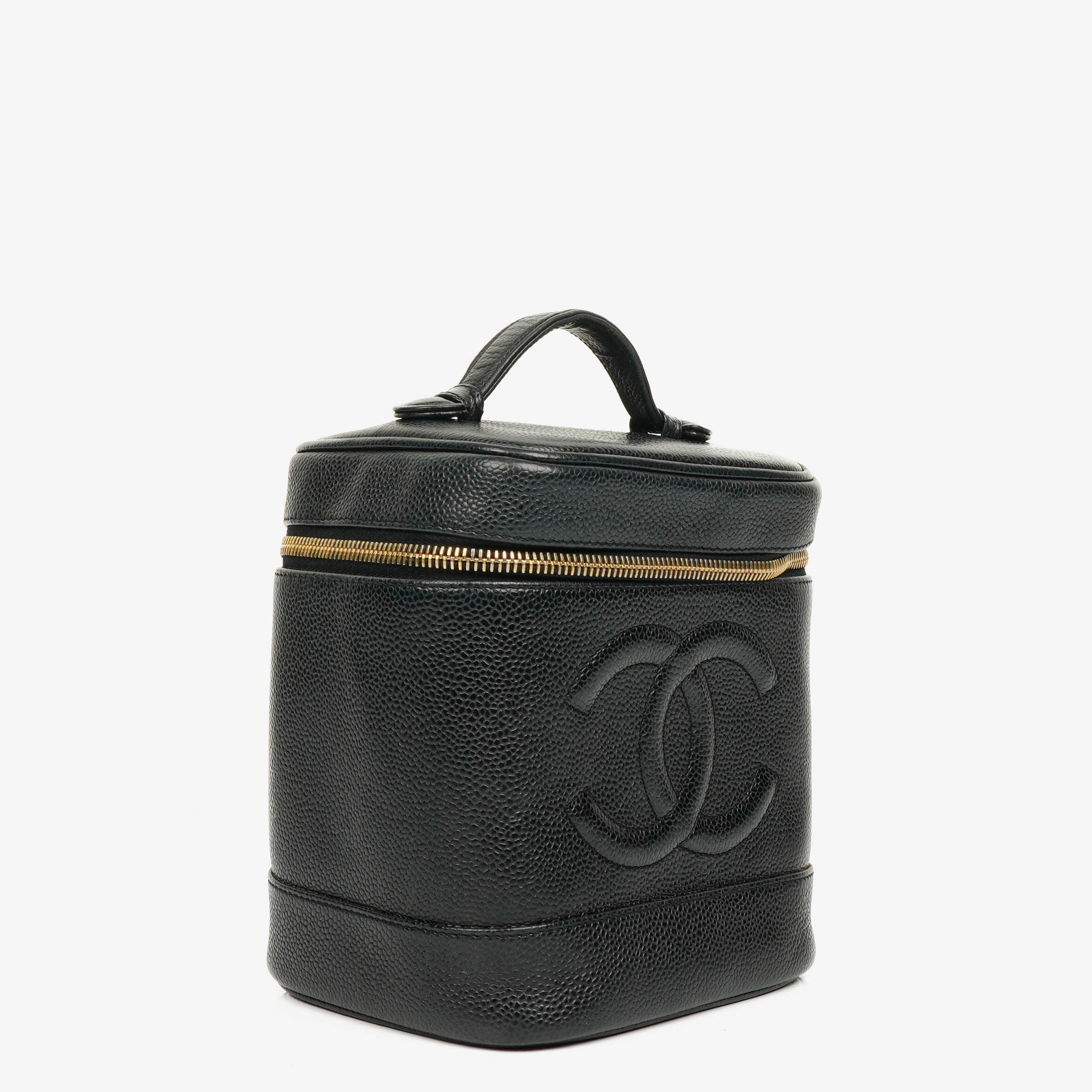 Chanel Black Caviar Leather Vanity Case