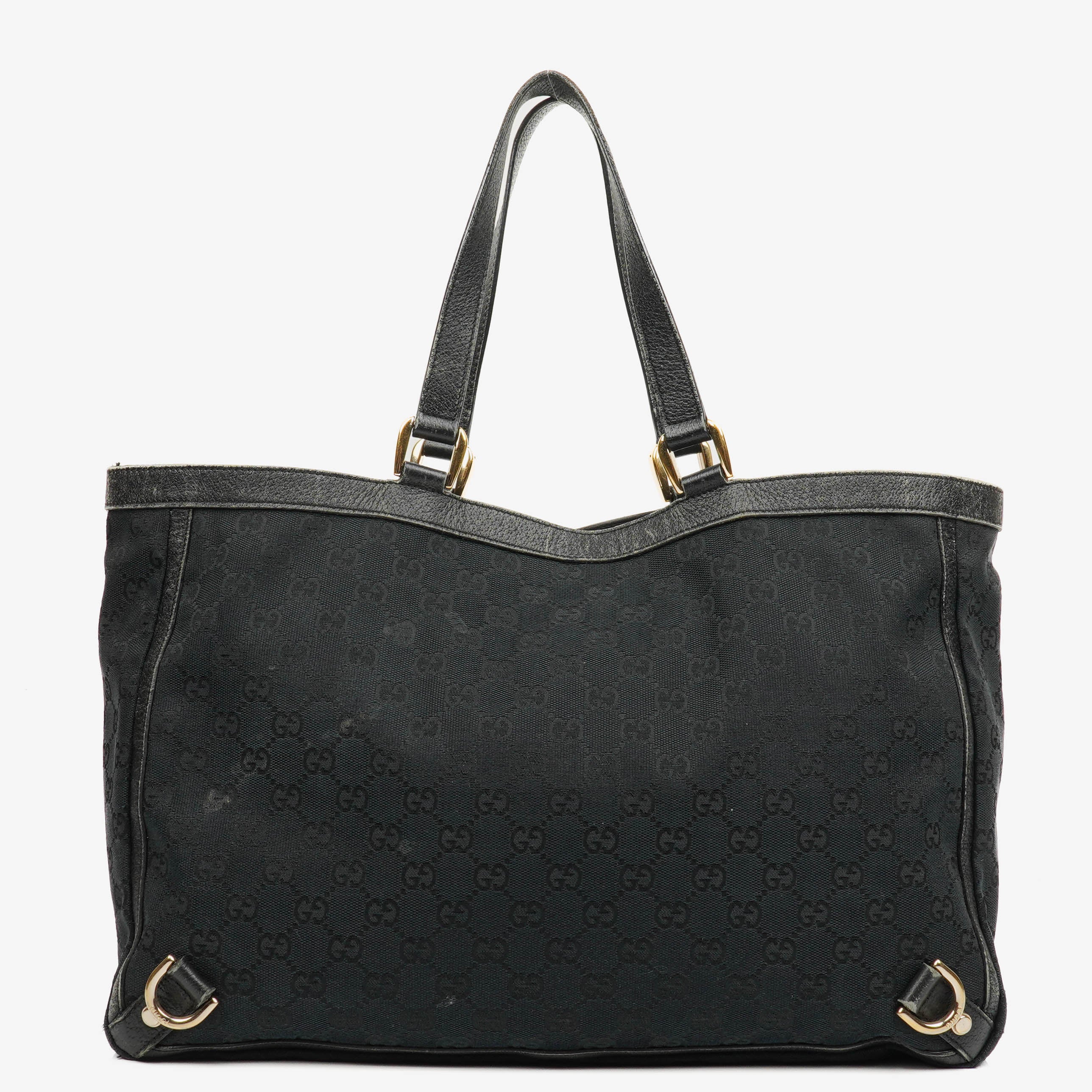Gucc Monogram GG Canvas Black Abbey Tote Bag