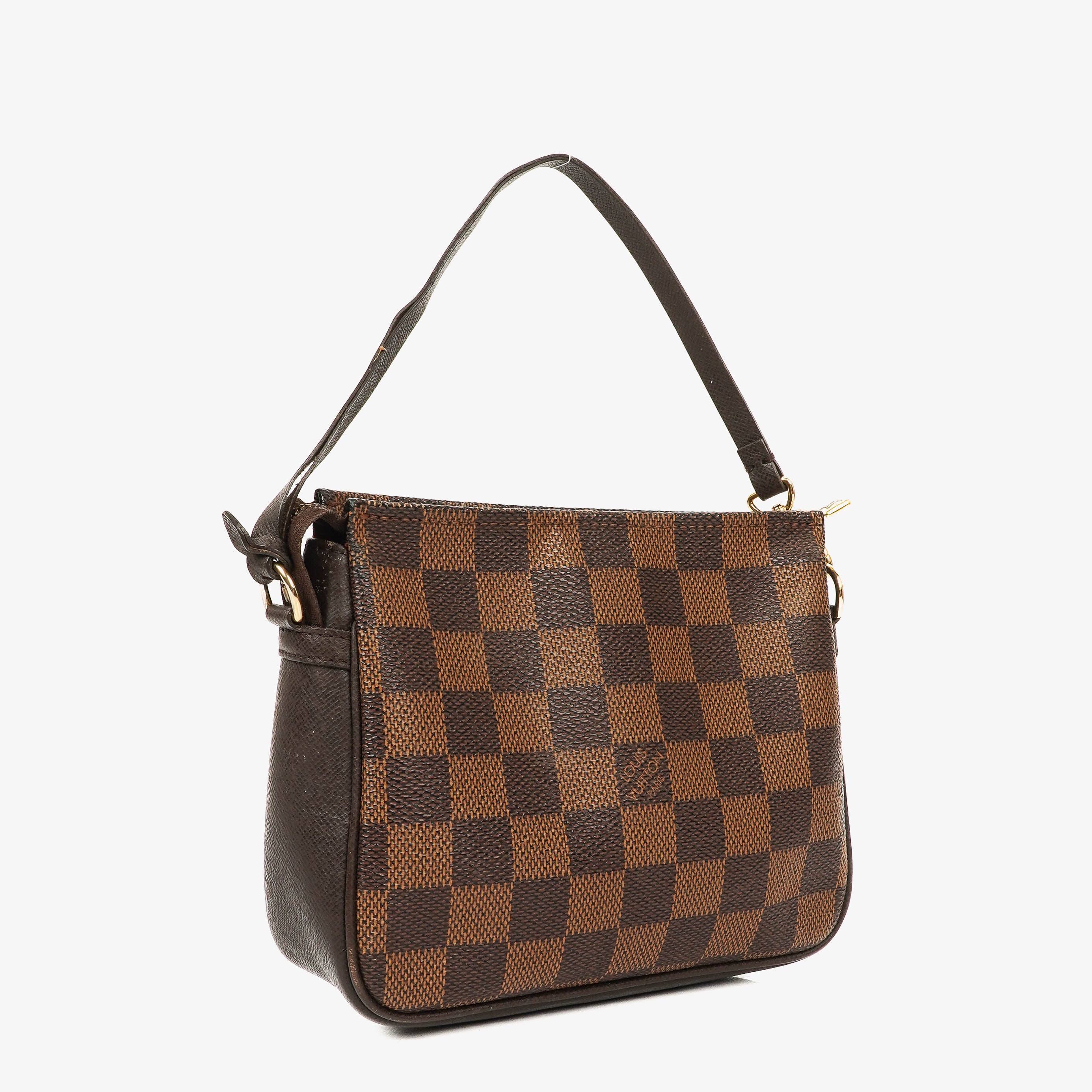 Louis Vuitton Trousse Pochette Damier Ebene Make Up Bag 