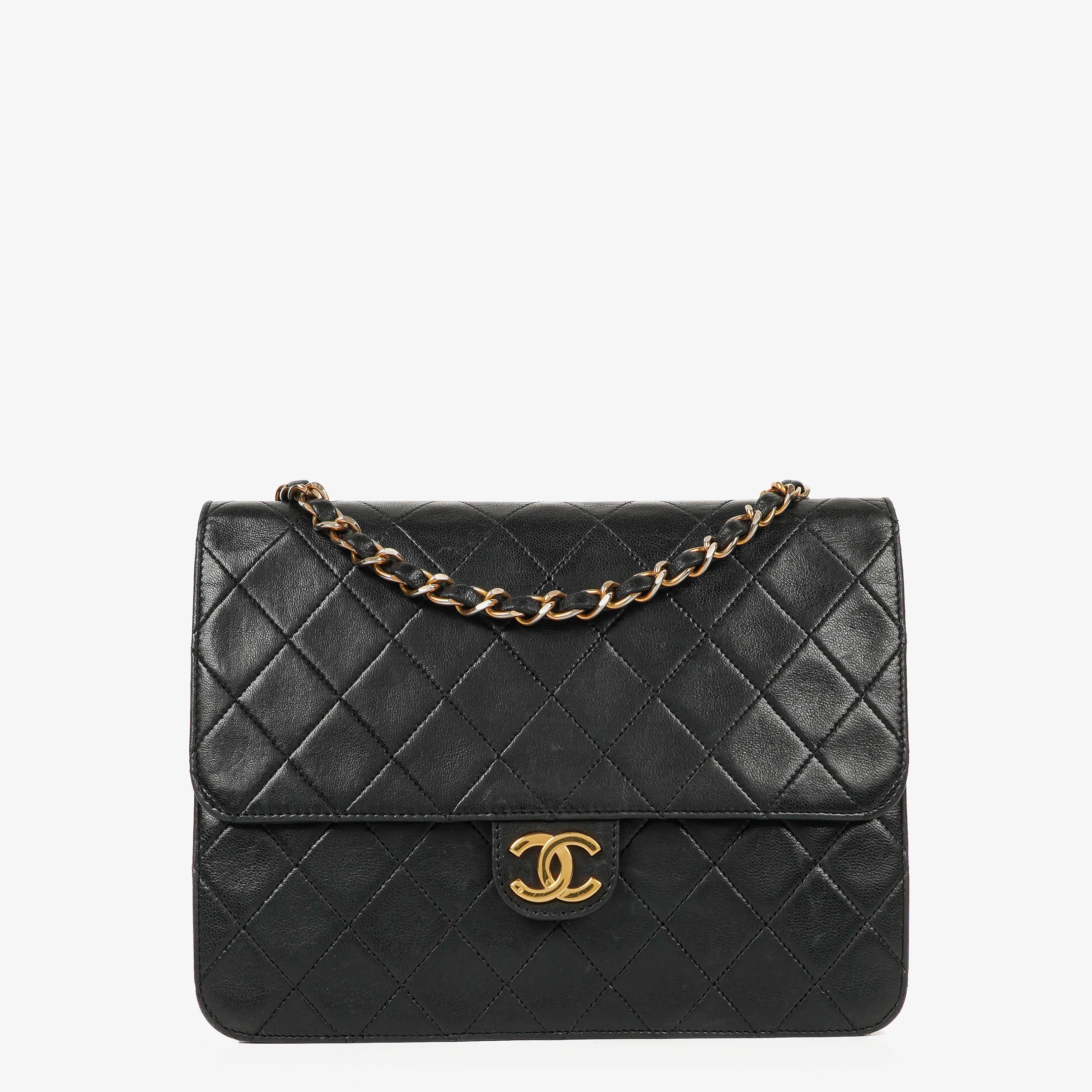 Chanel Small Classic Single Flap Bag Black Quilted Lambskin With 24K Gold-Plated Hardware