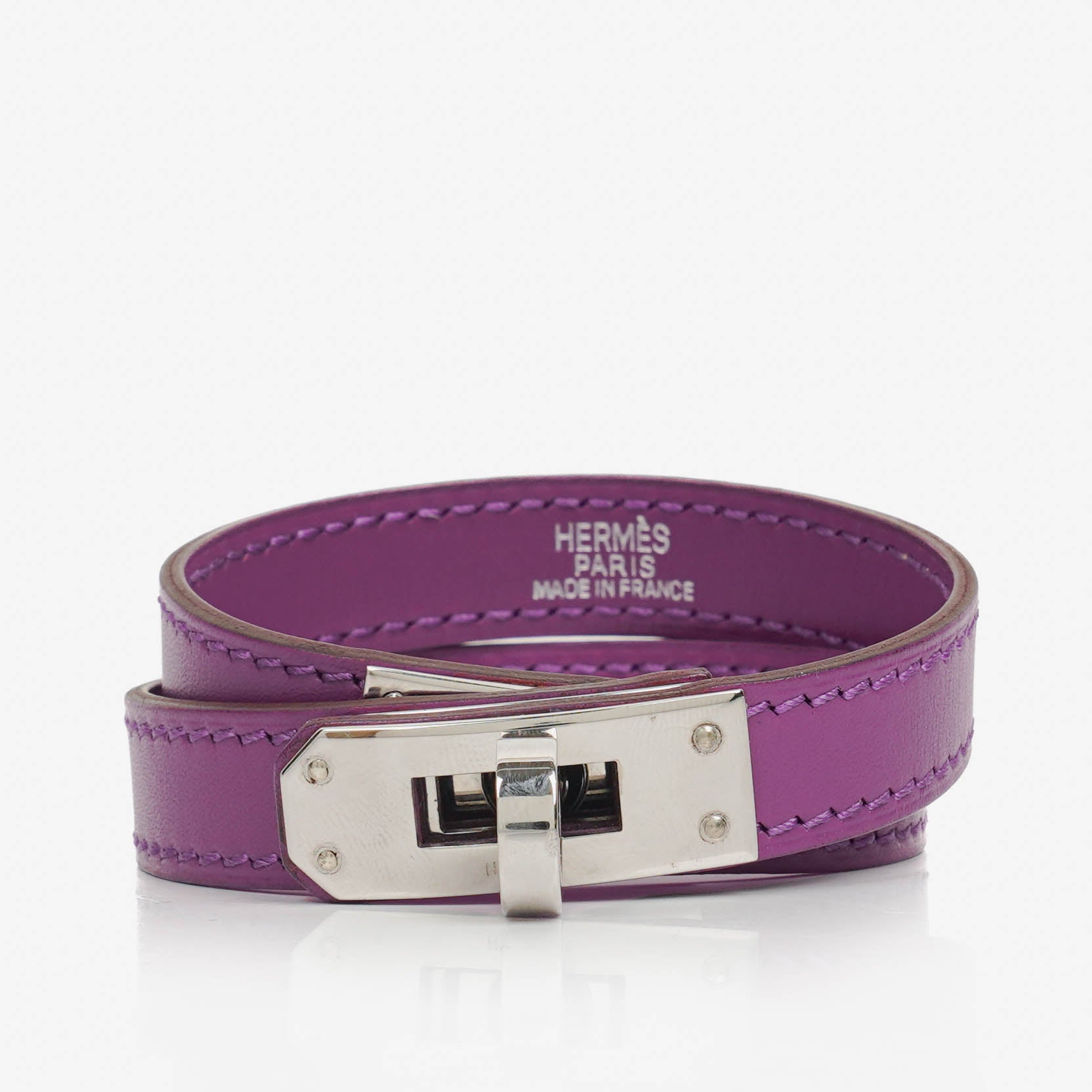 Hermes Kelly Double Tour Cyclamen Swift Leather Bracelet