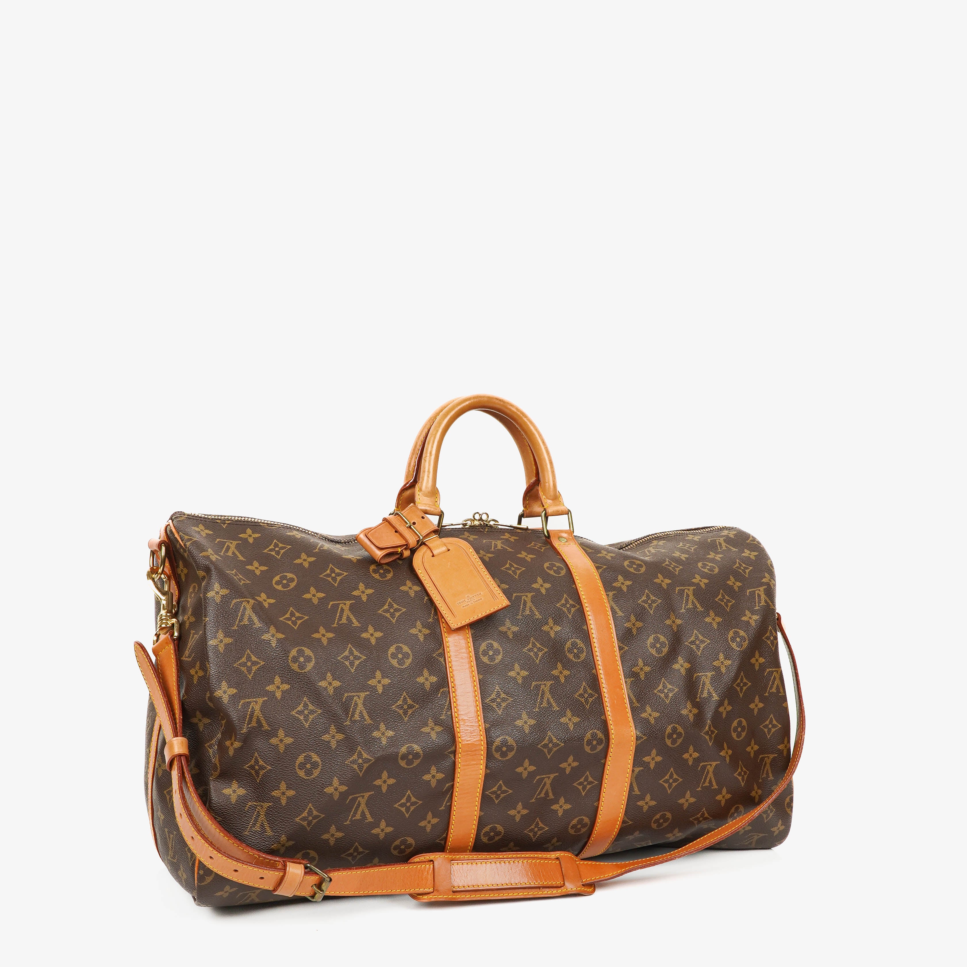 Bolso de viaje Louis Vuitton Keepall 55 Bandoulière de lona con monograma