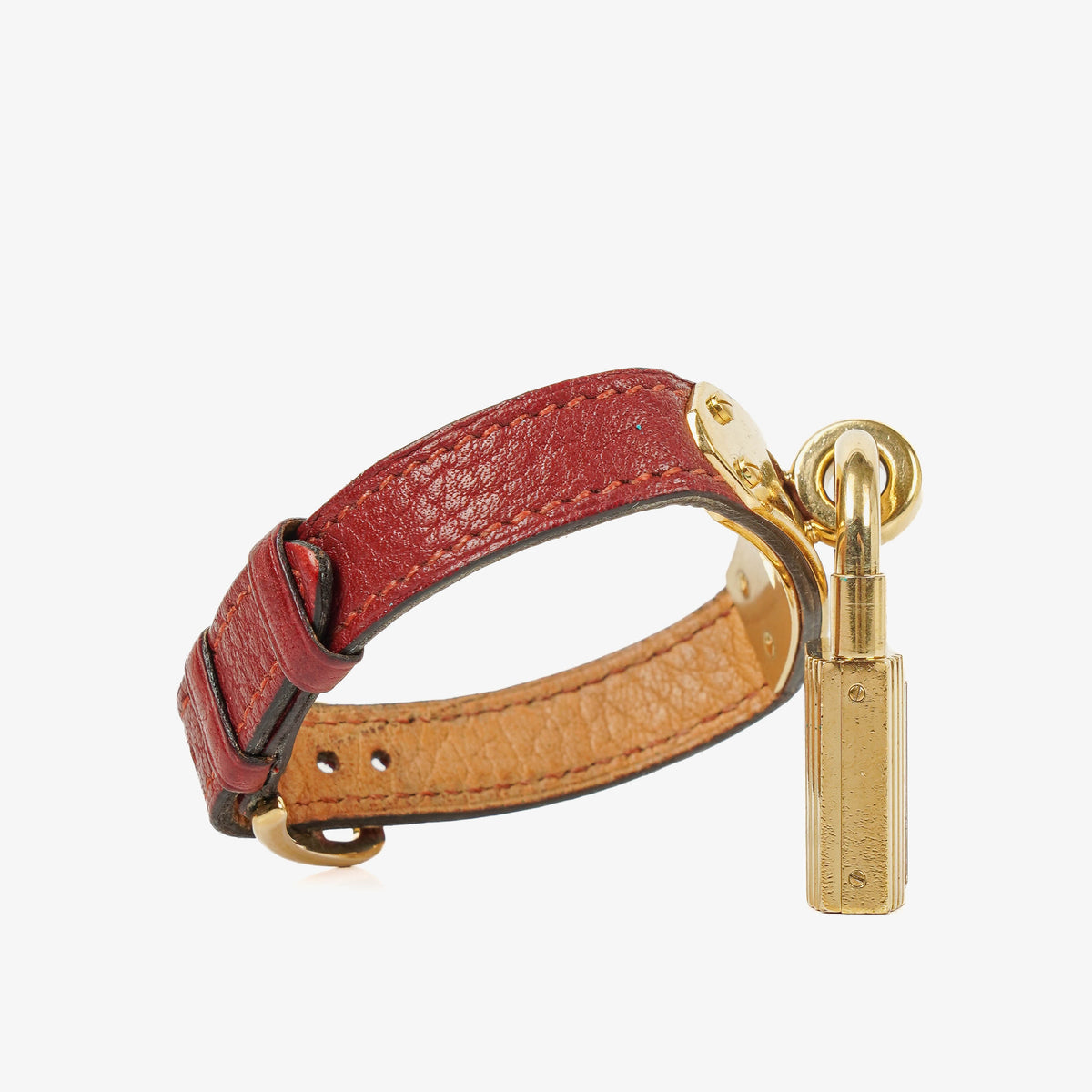 Hermes Kelly Burgundy Leather Gold Plated Watch
