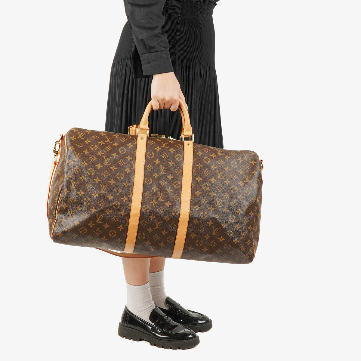 Louis Vuitton Keepall 55 Bandoulière Monogram Canvas Travel Bag