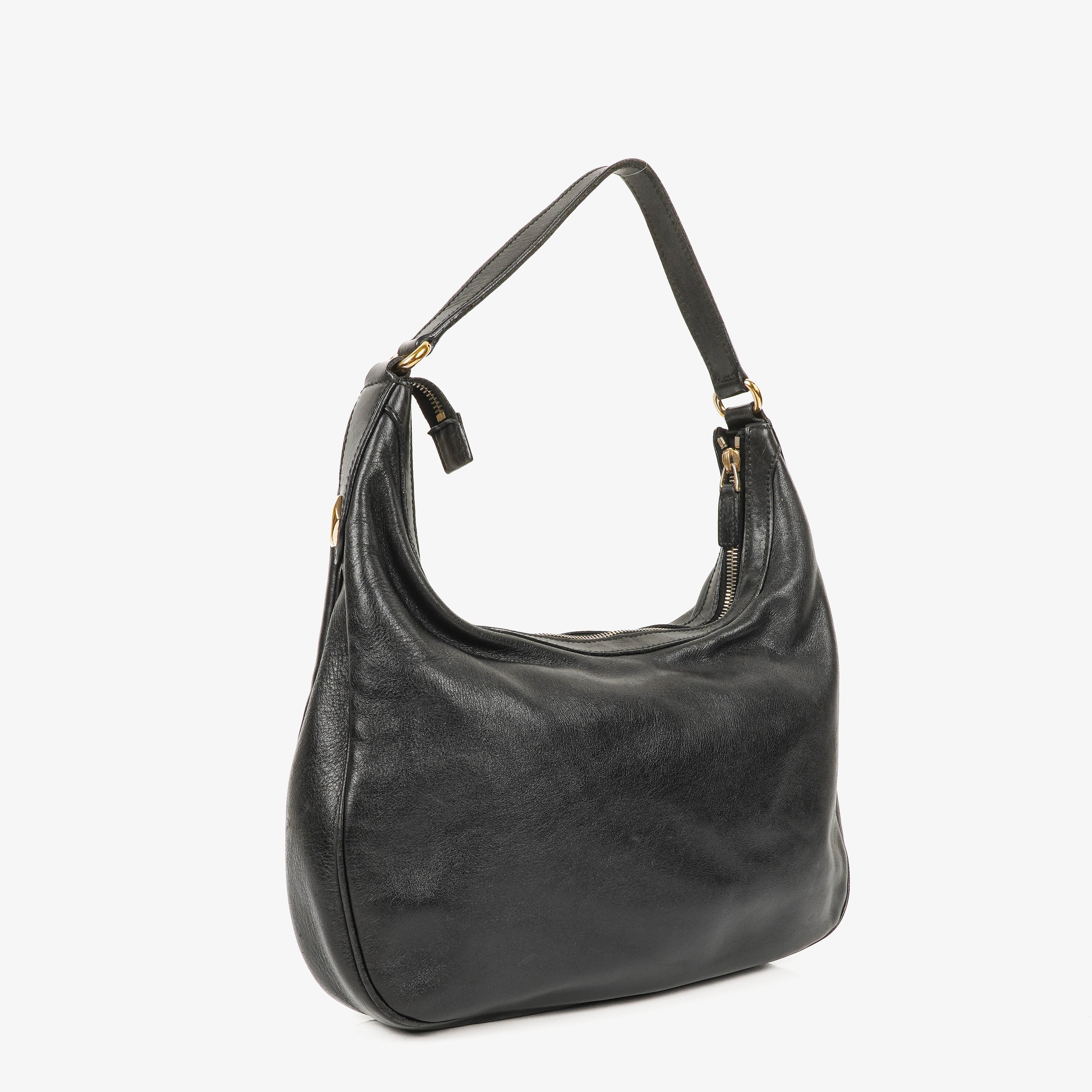 Gucci Charmy Black Leather Hobo Bag