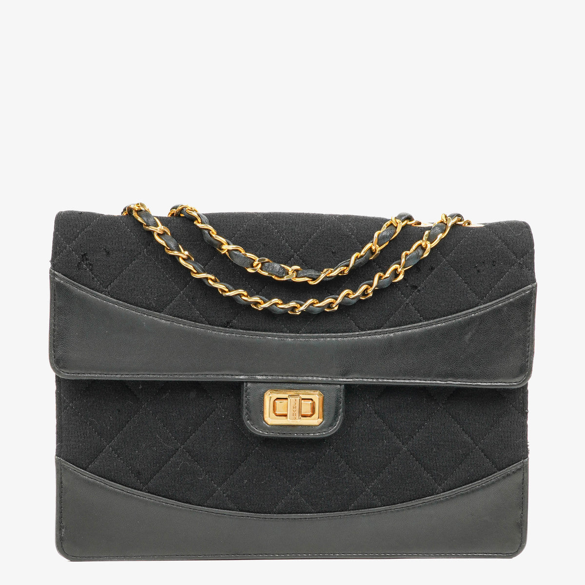 Chanel Classic Jersey And Leather Black Single Flap Bag, 1989-1991