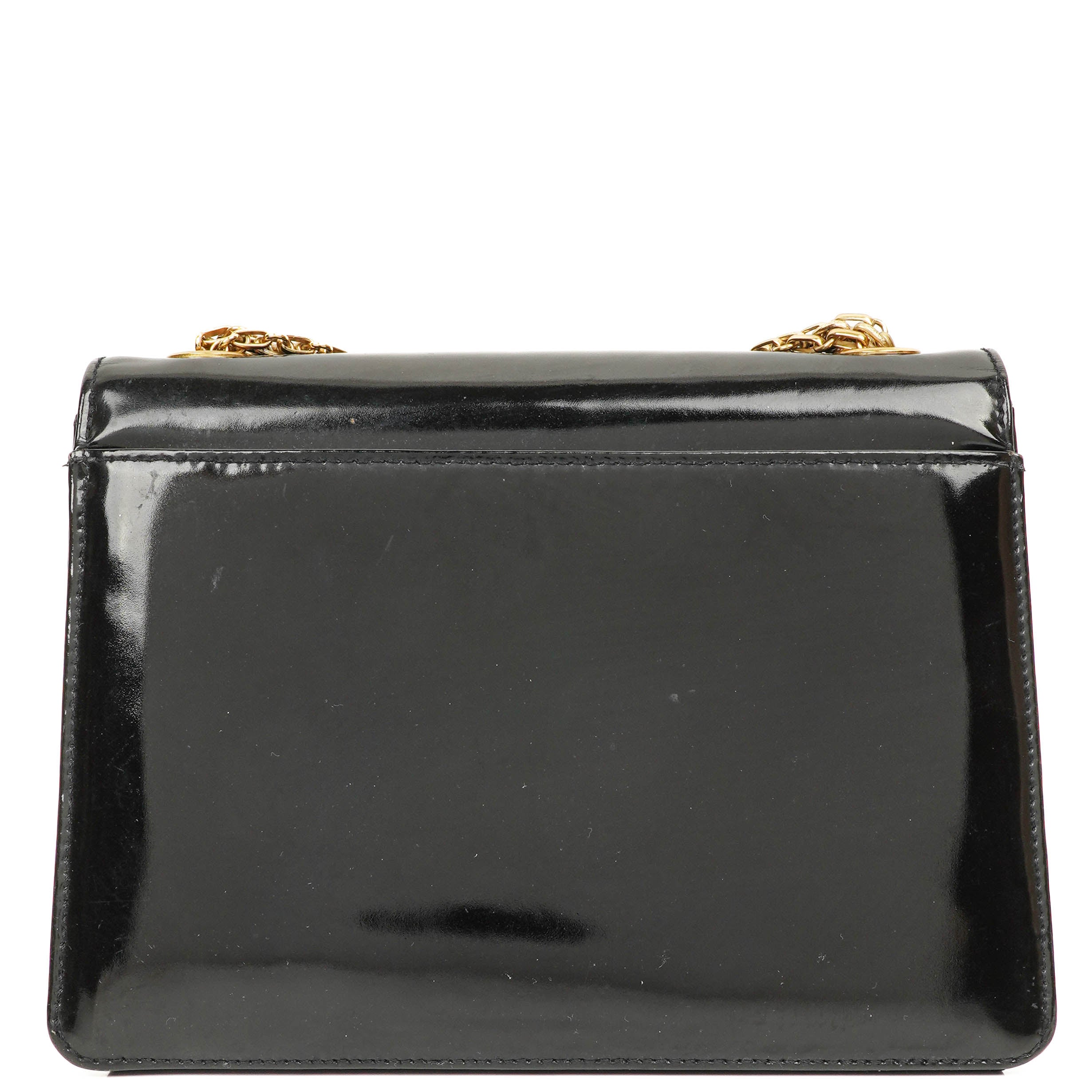 Chanel 2.55 Black Patent Leather Shoulder Bag