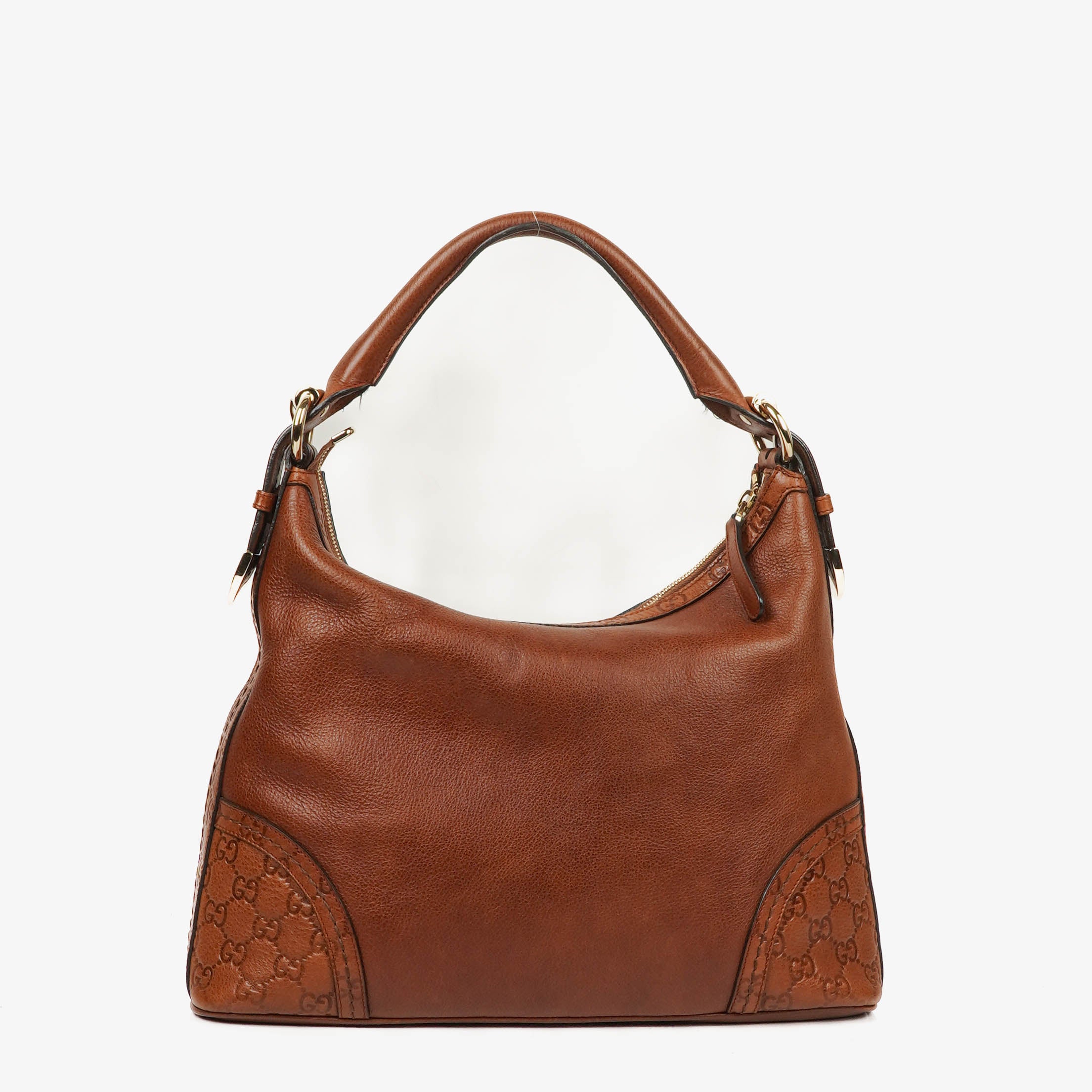 Gucci Brown Leather Signoria Hobo Shoulder Bag