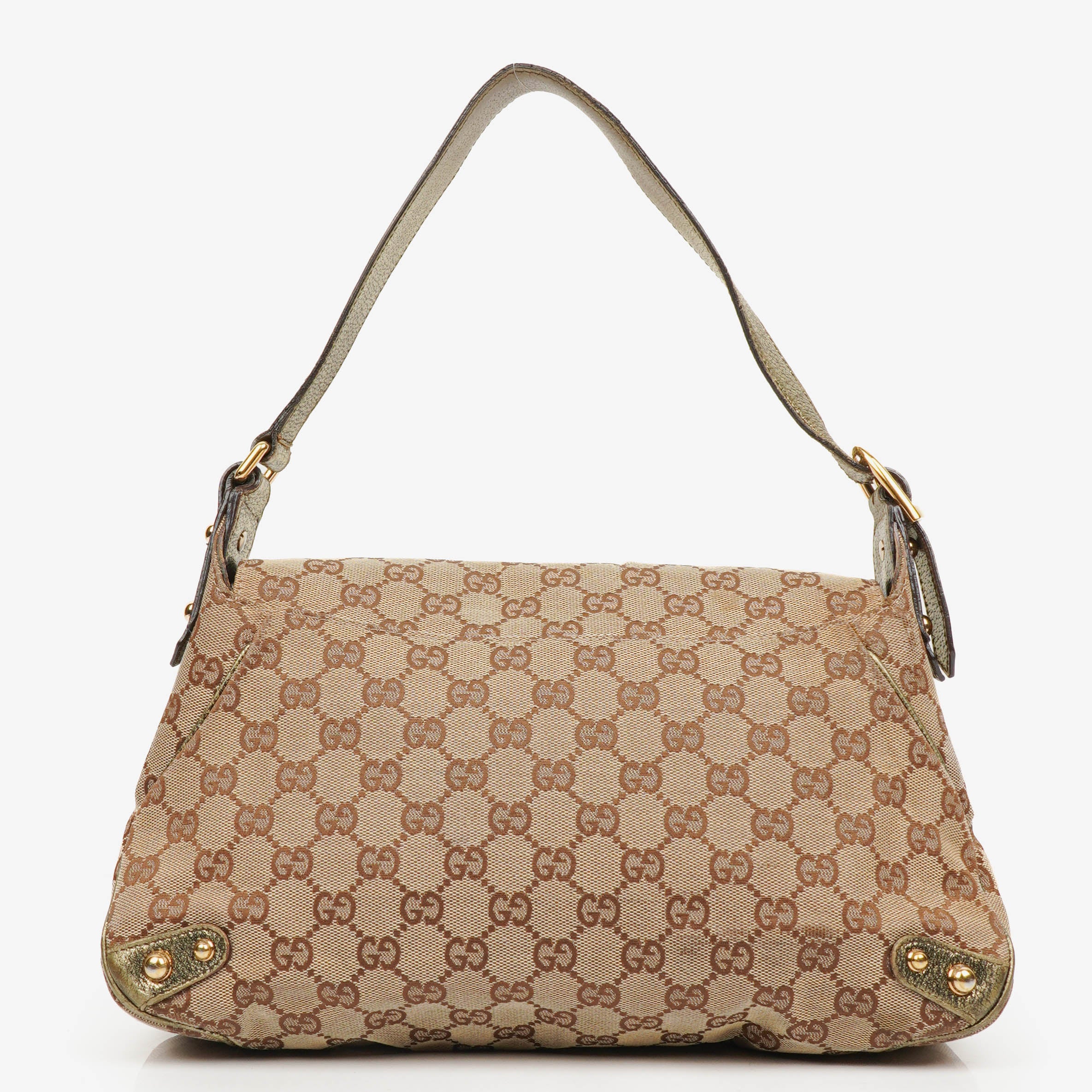 Gucci Beige/Metalic GG Canvas Horsebit Shoulder Bag