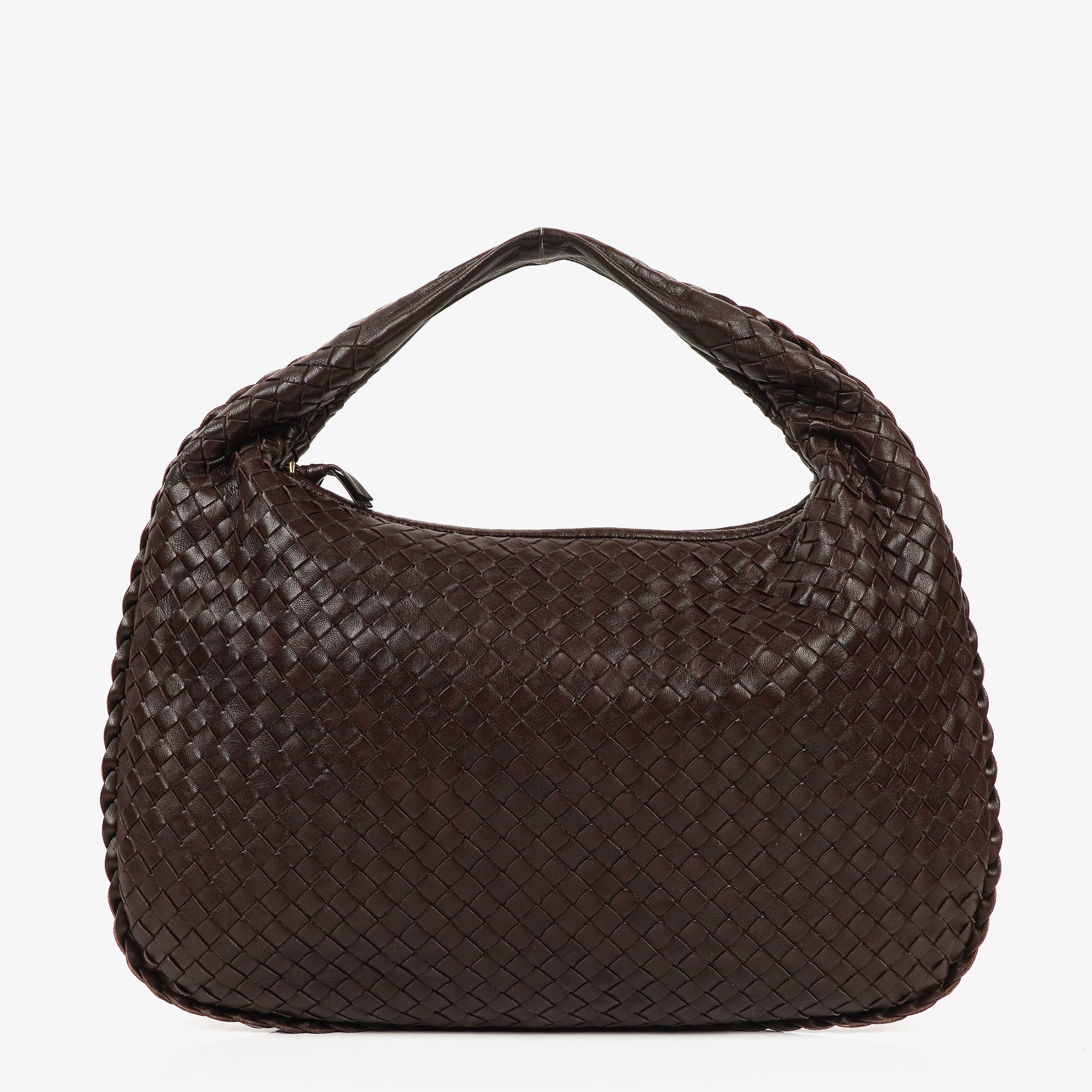 Bottega Veneta Medium Brown Nappa Intrecciato Veneta Hobo Bag