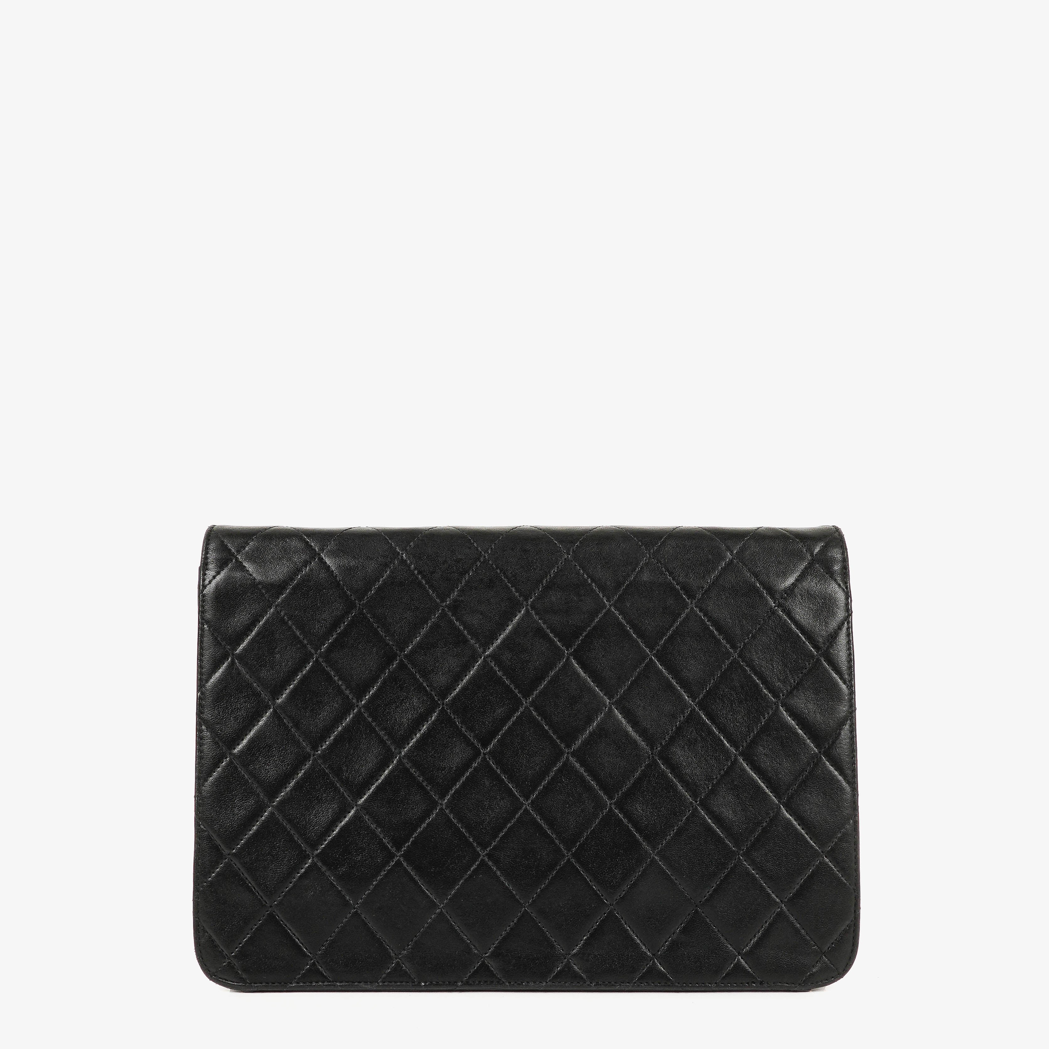 Chanel Medium Classic Single Flap Bag Black Quilted Lambskin With 24K Gold-Plated Hardware