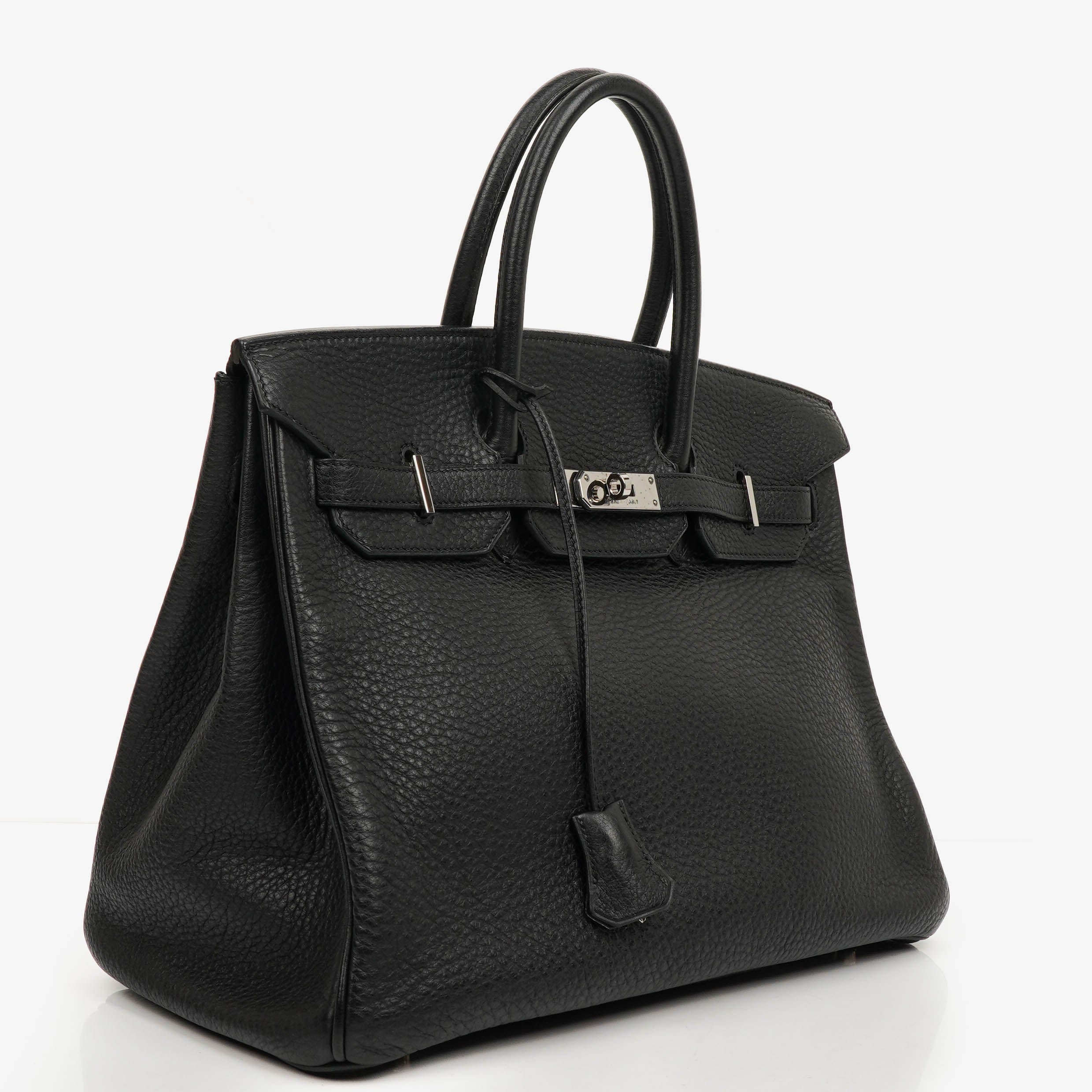 Hermès Birkin 35 In Black Fjord With Palladium Hardware