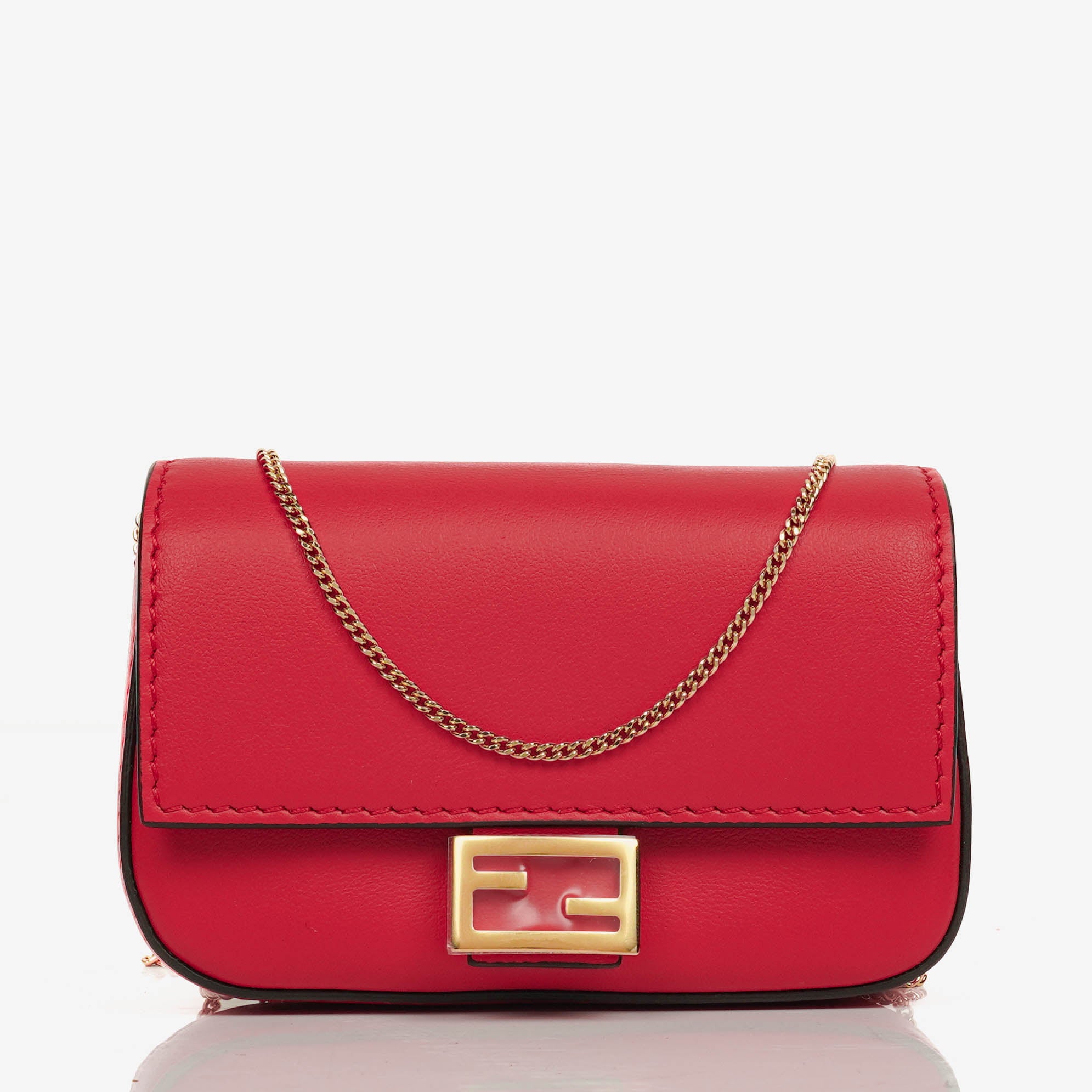 Fendi Vitello Century Opaco Nano Baguette Belt Charm