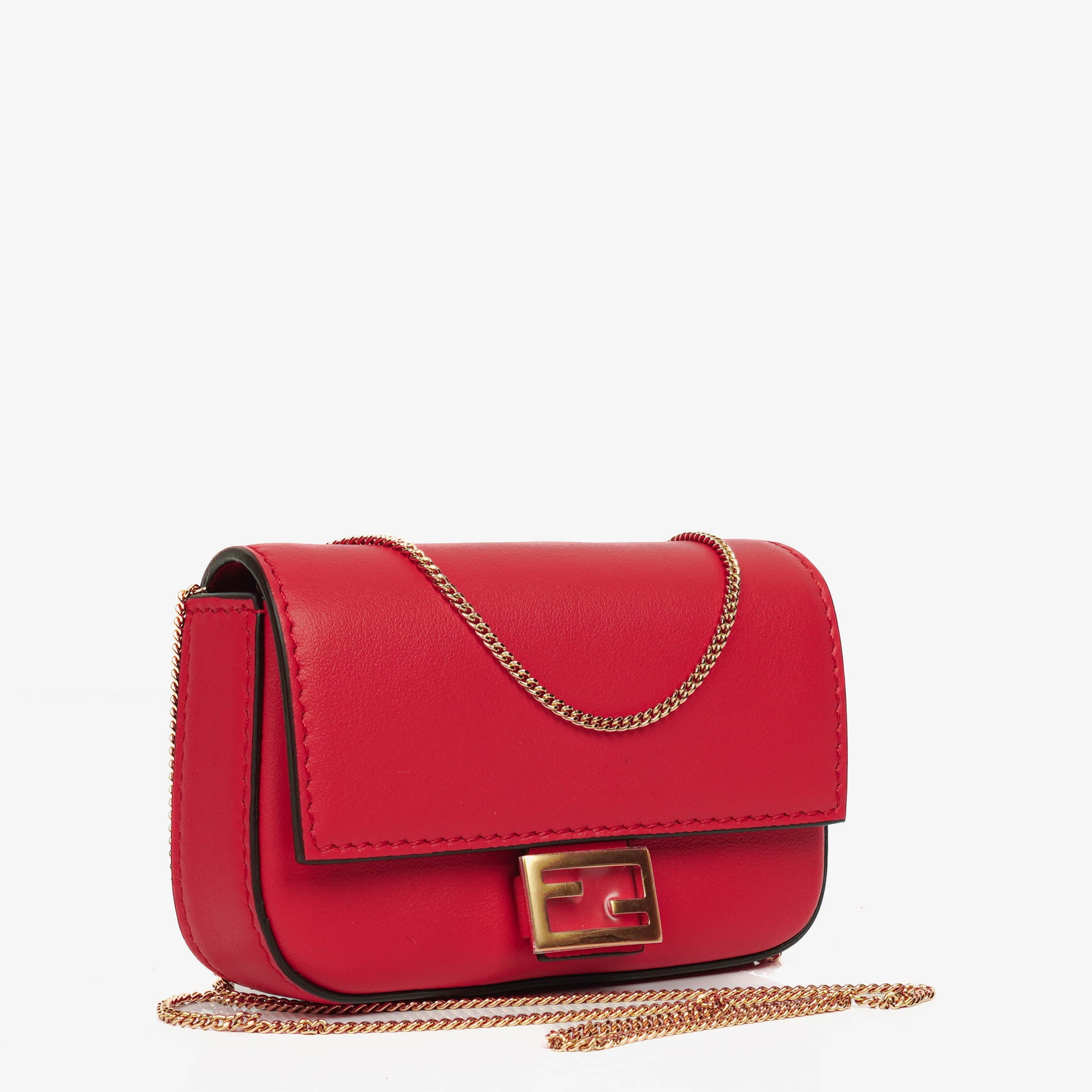 Fendi Vitello Century Opaco Nano Baguette Belt Charm