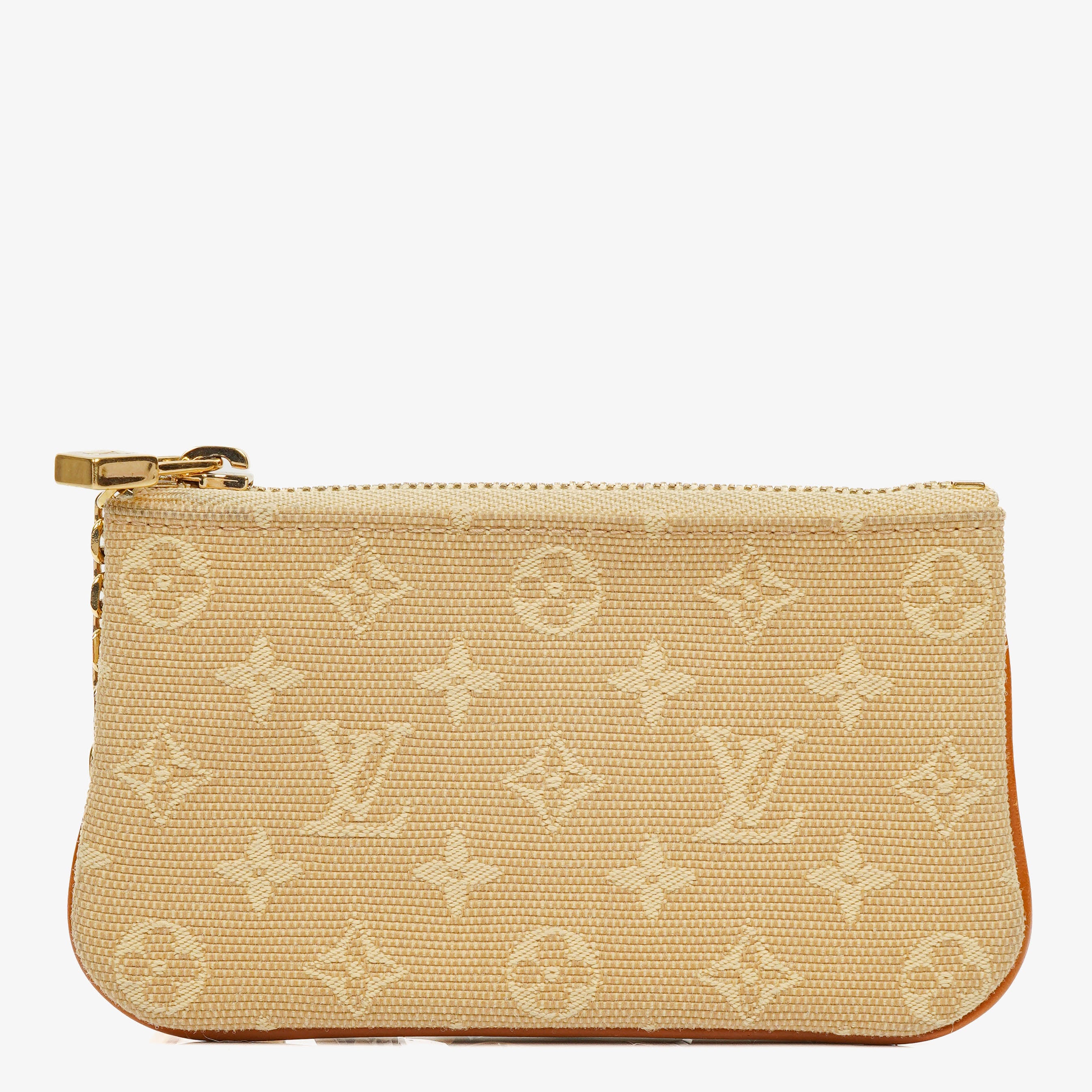 Louis Vuitton Pochette Cles Key and Change Holder Beige Monogram Mini Lin