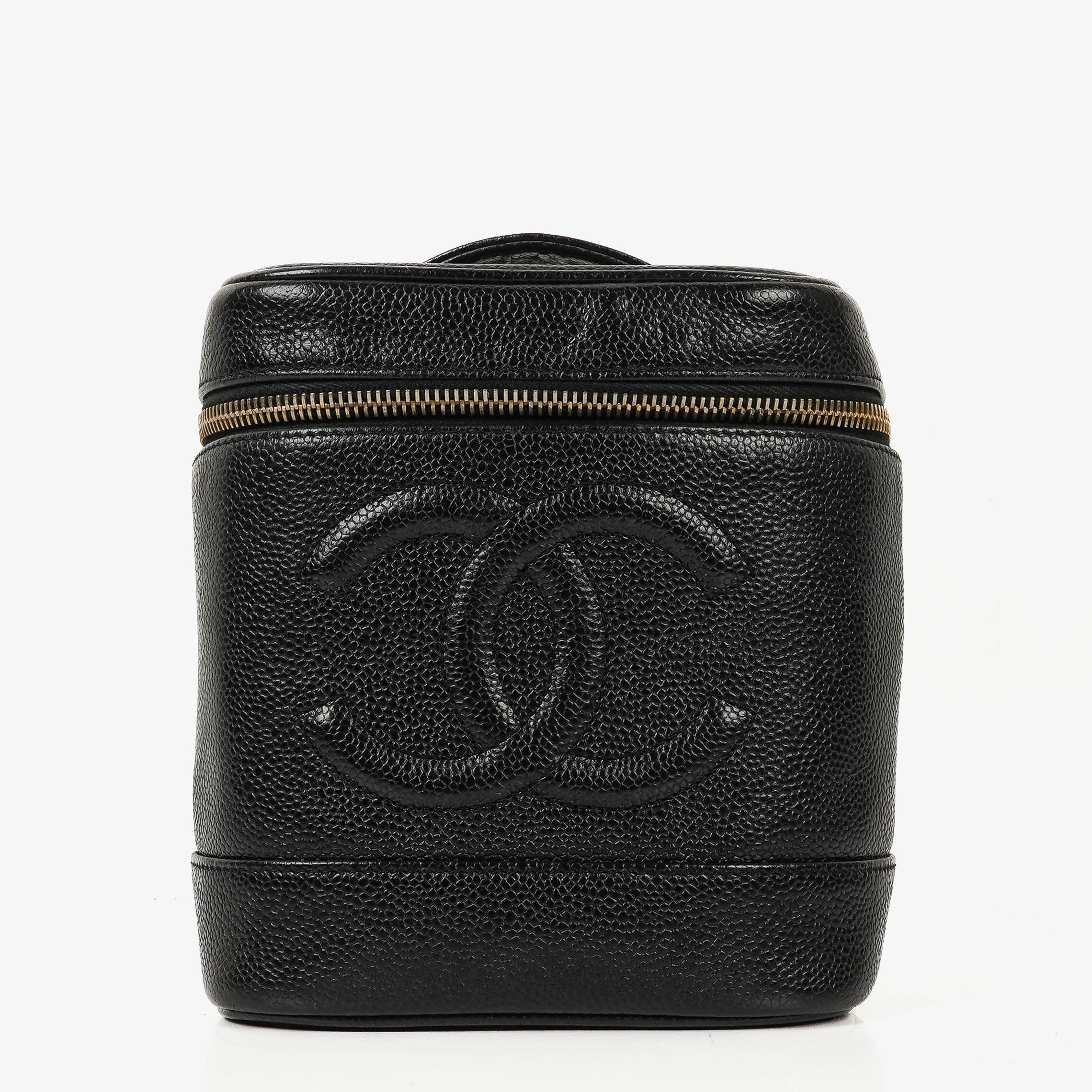 Chanel Black Leather Vanity Case