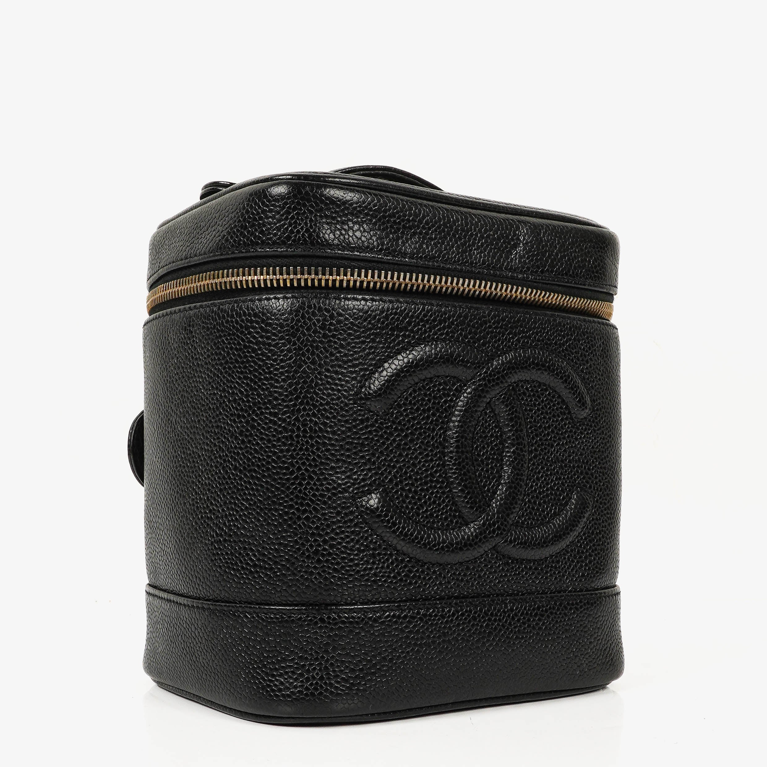Chanel Black Leather Vanity Case