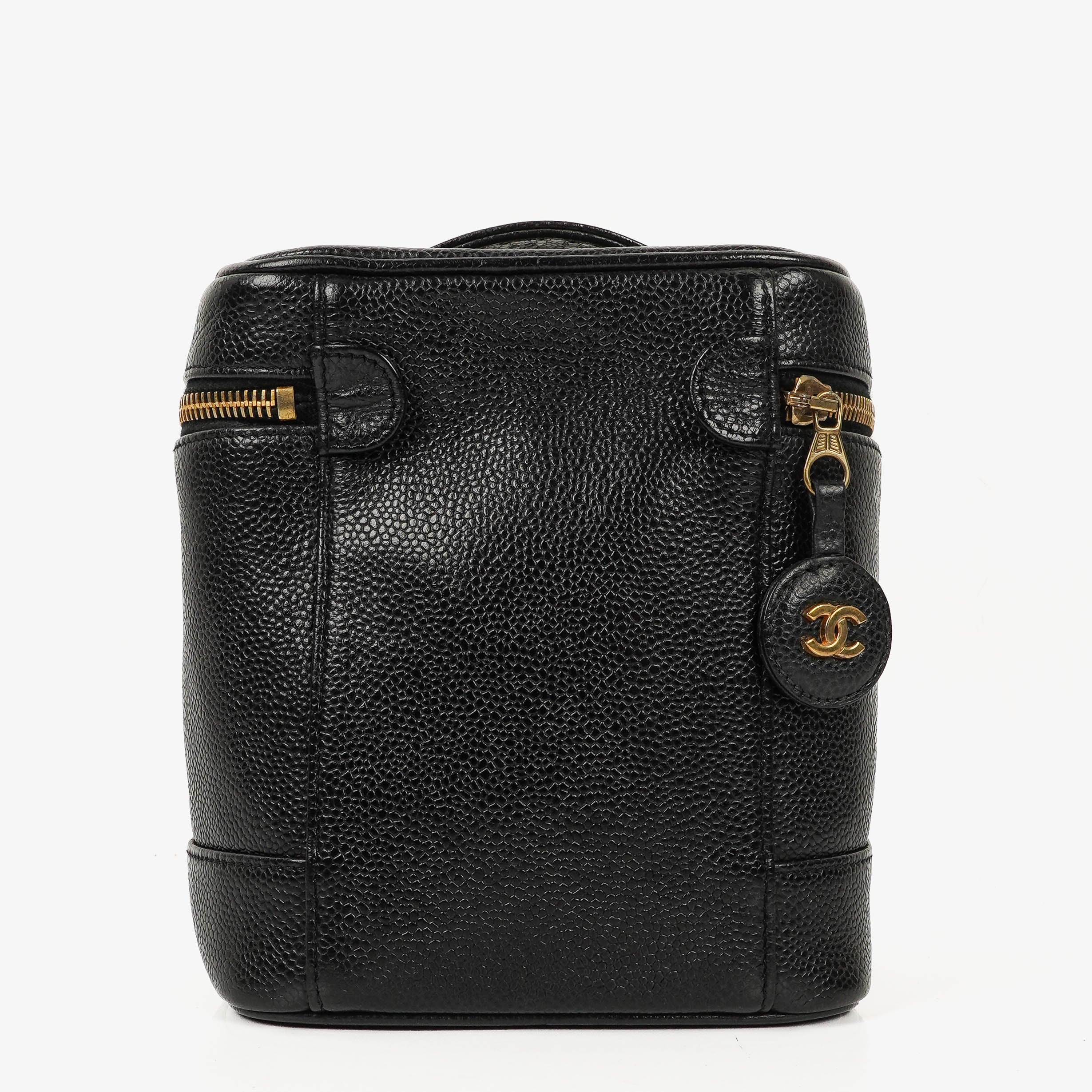 Chanel Black Leather Vanity Case