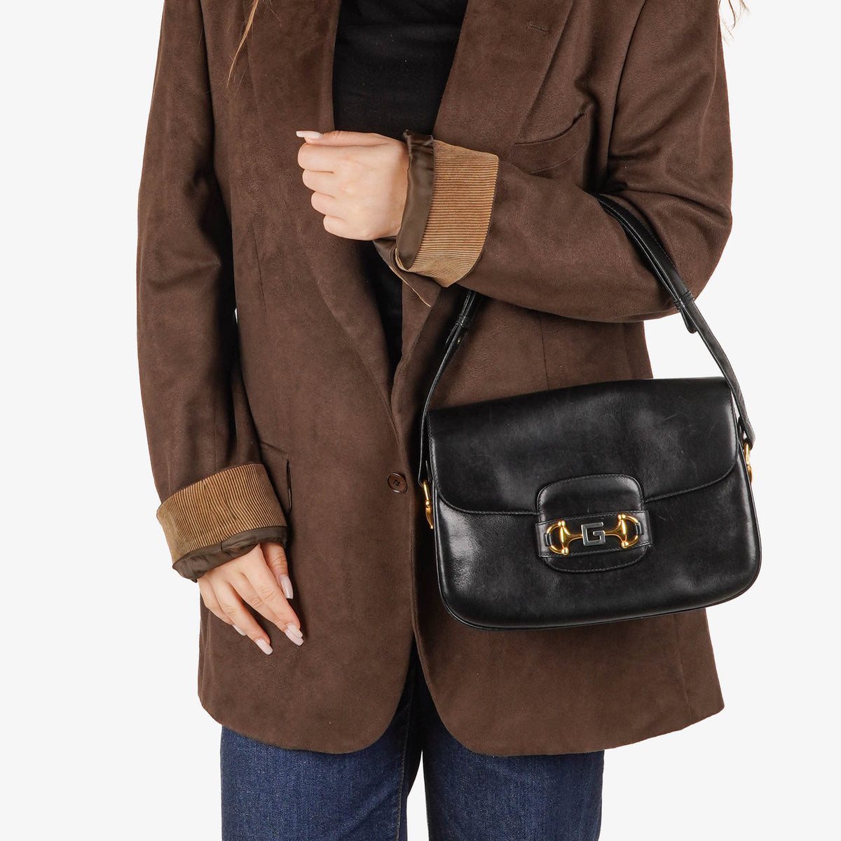 Gucci Horsebit 1955 Black Leather Shoulder Bag