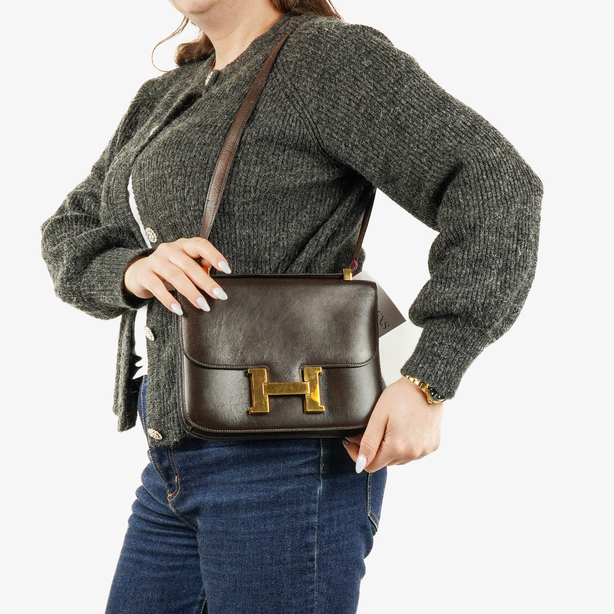 Hermès Constance 23 Vintage In Brown Box Calf With Gold Hardware, 1978