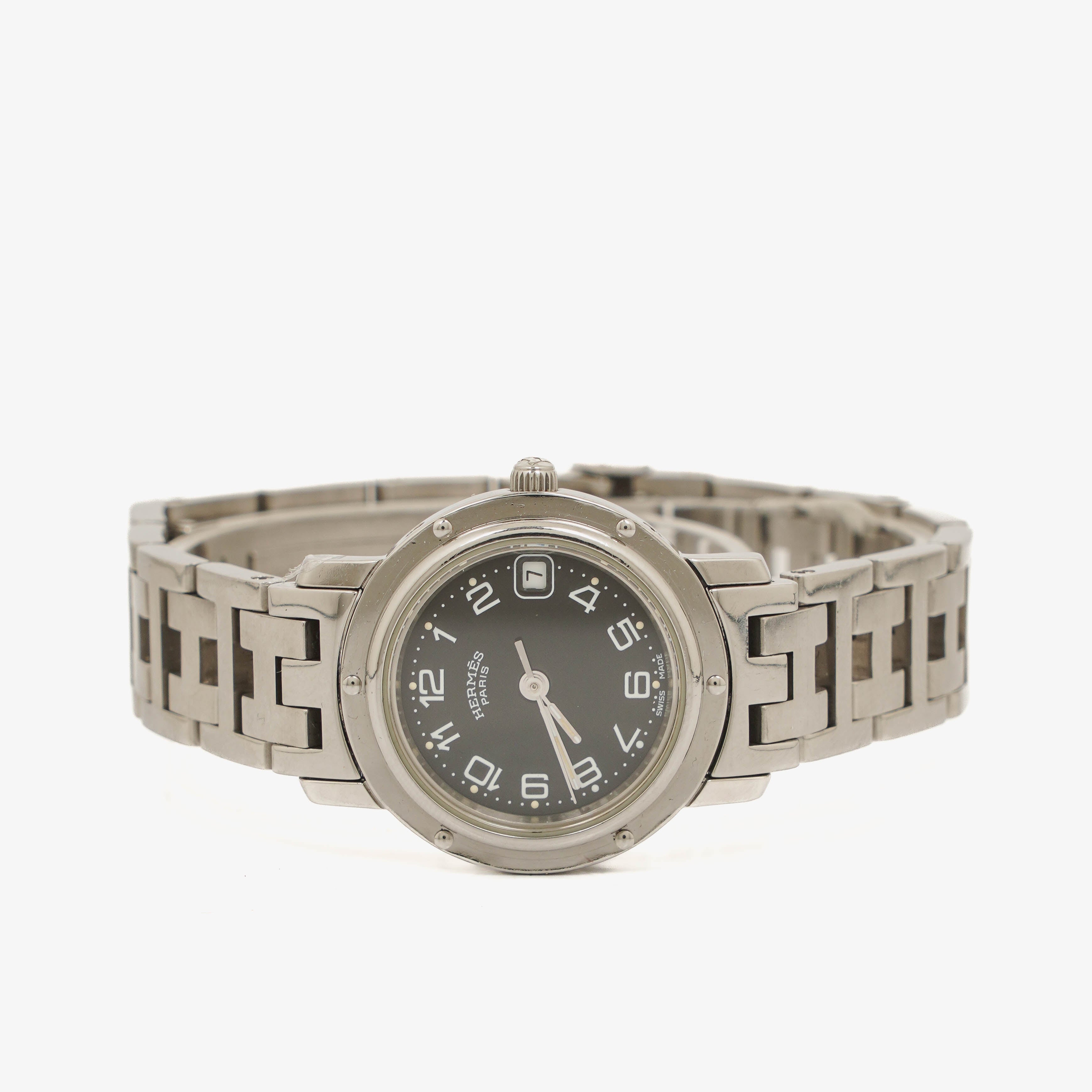 Hermes Clipper Quartz Watch Stainless Steel
