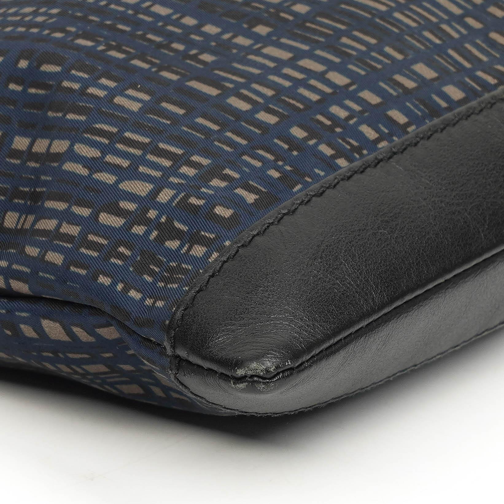 Balenciaga Classic Hardware Leather and Nylon Clip Clutch