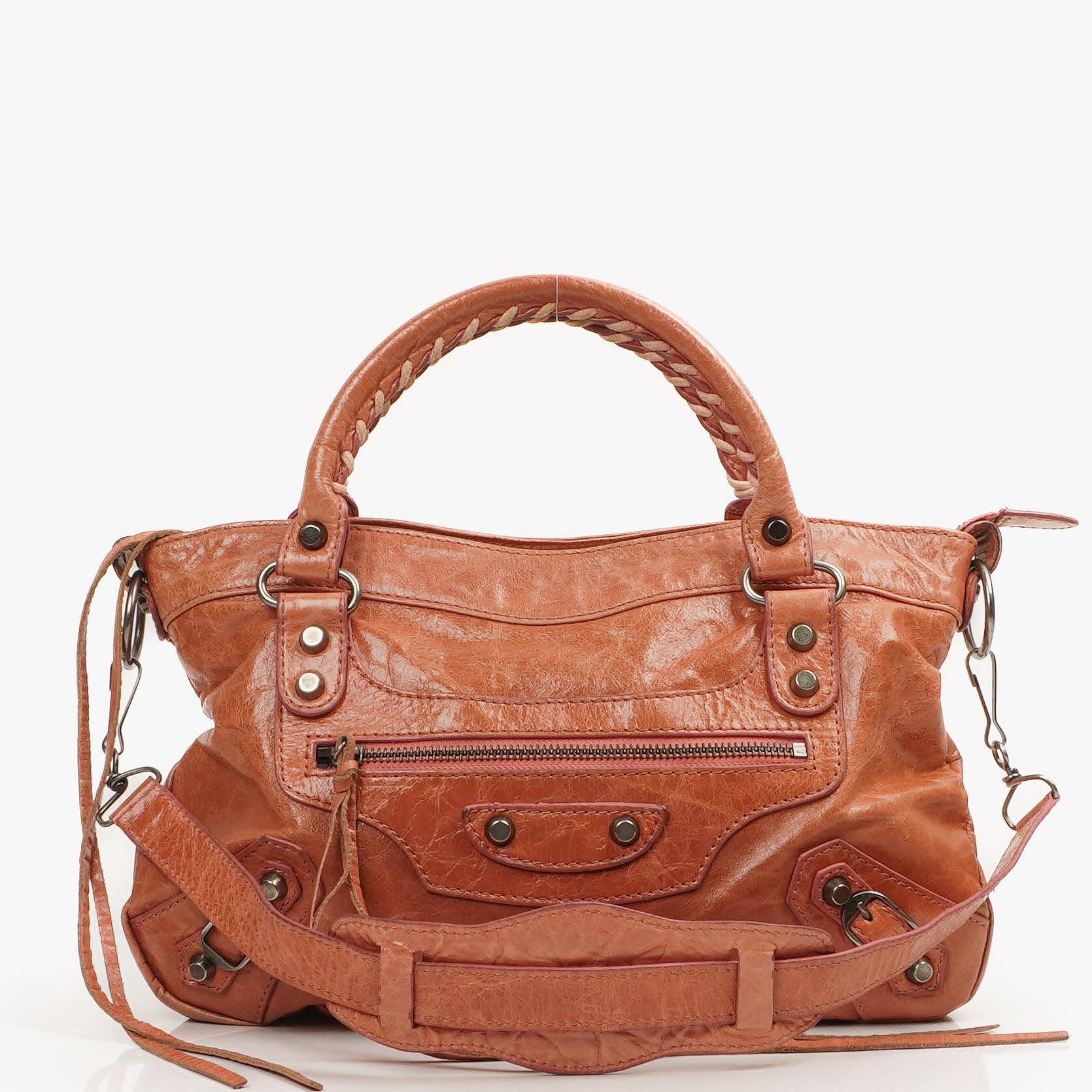 Balenciaga First Classic Hardware Peach Leather Bag