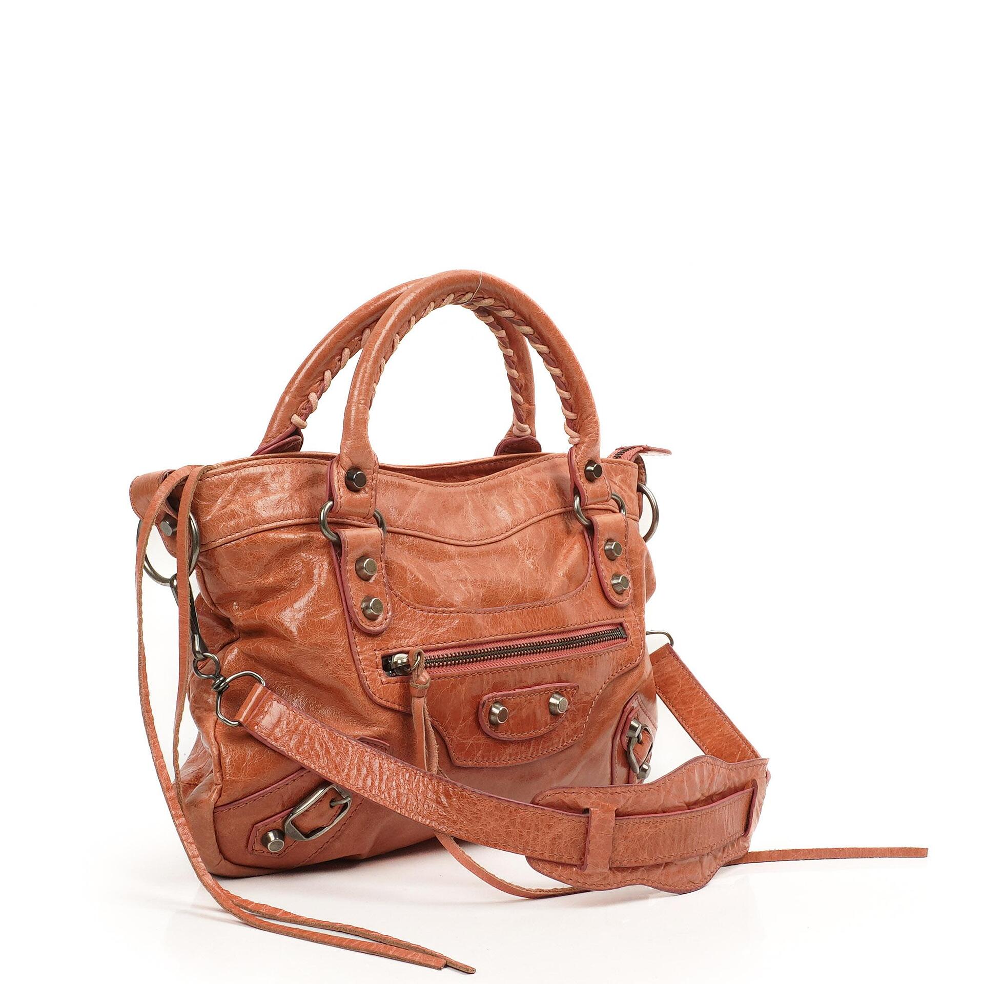 Balenciaga First Classic Hardware Peach Leather Bag