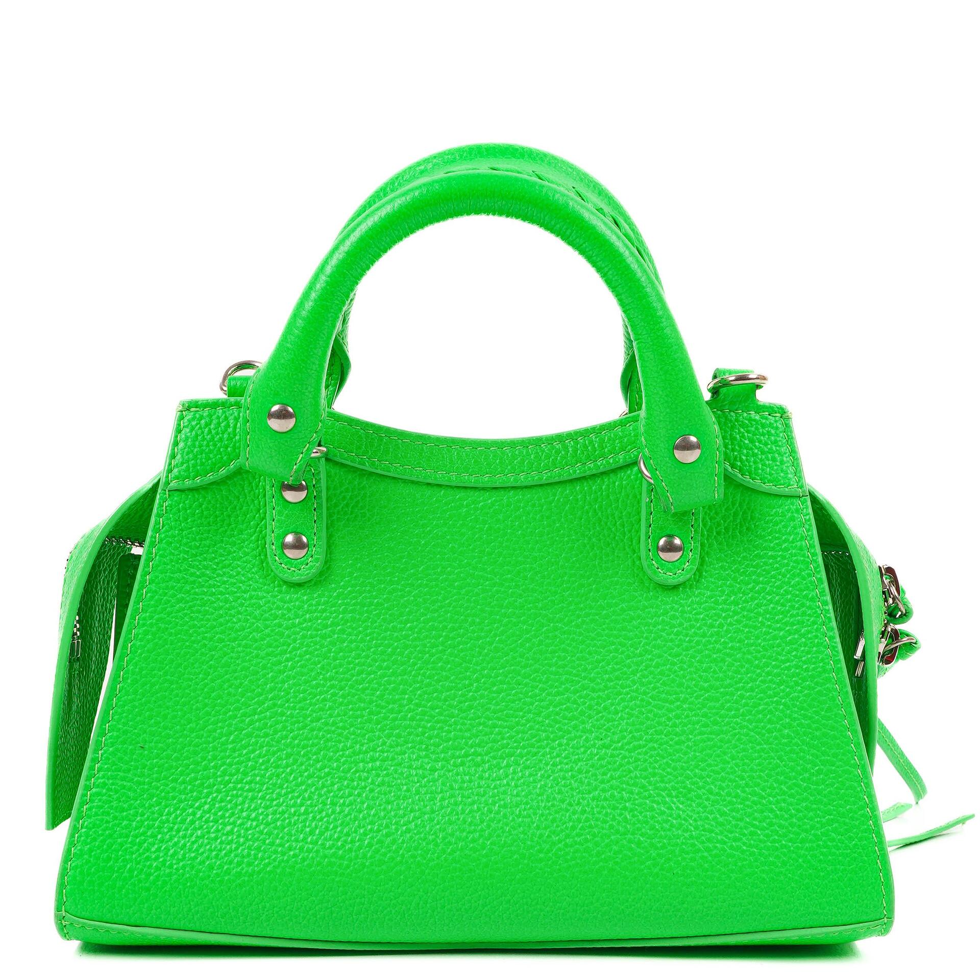 Balenciaga Neo Classic Grained Calfskin Neon Green Leather City Mini Bag