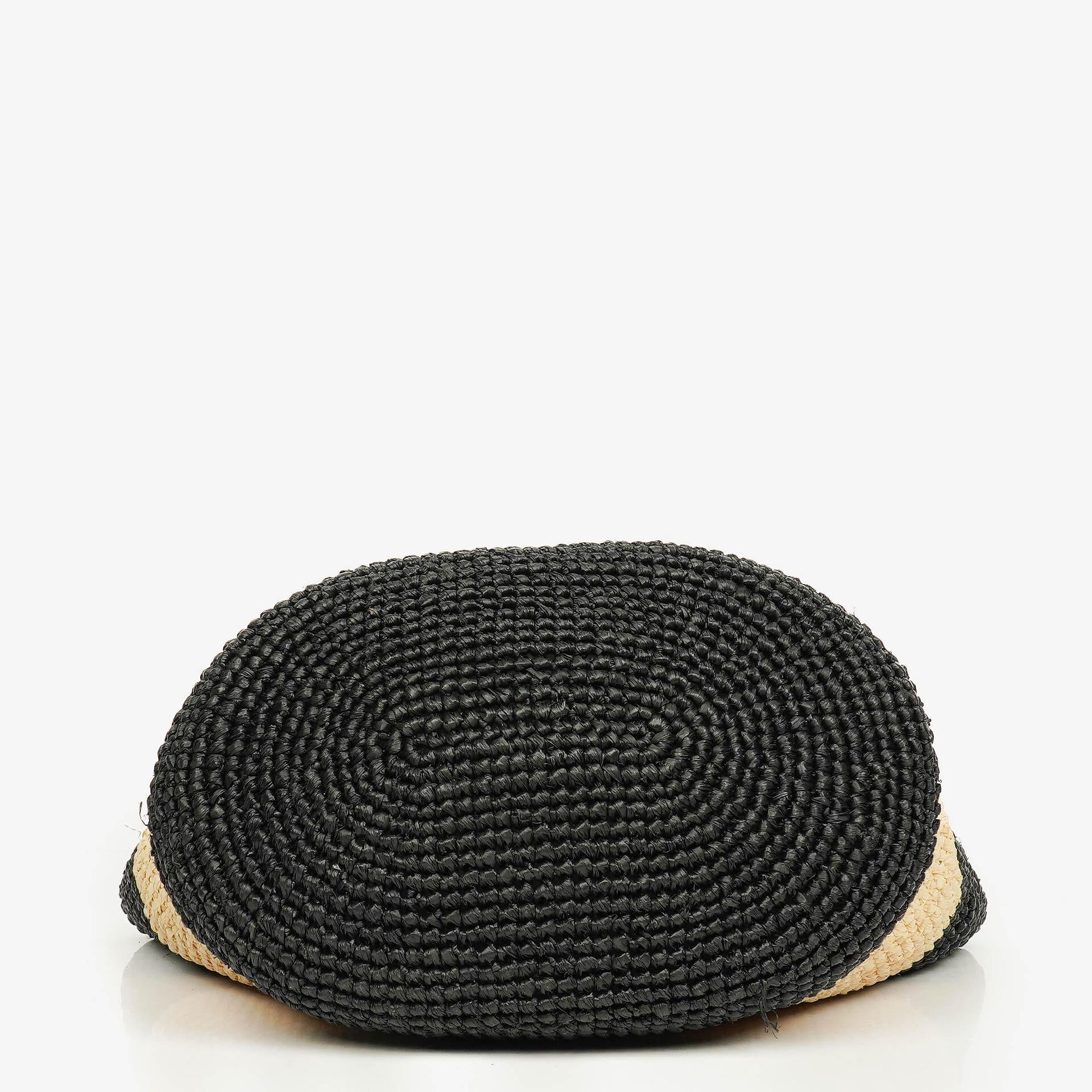 Balenciaga Woven Natural/Black Rafia Panier Tote Bag