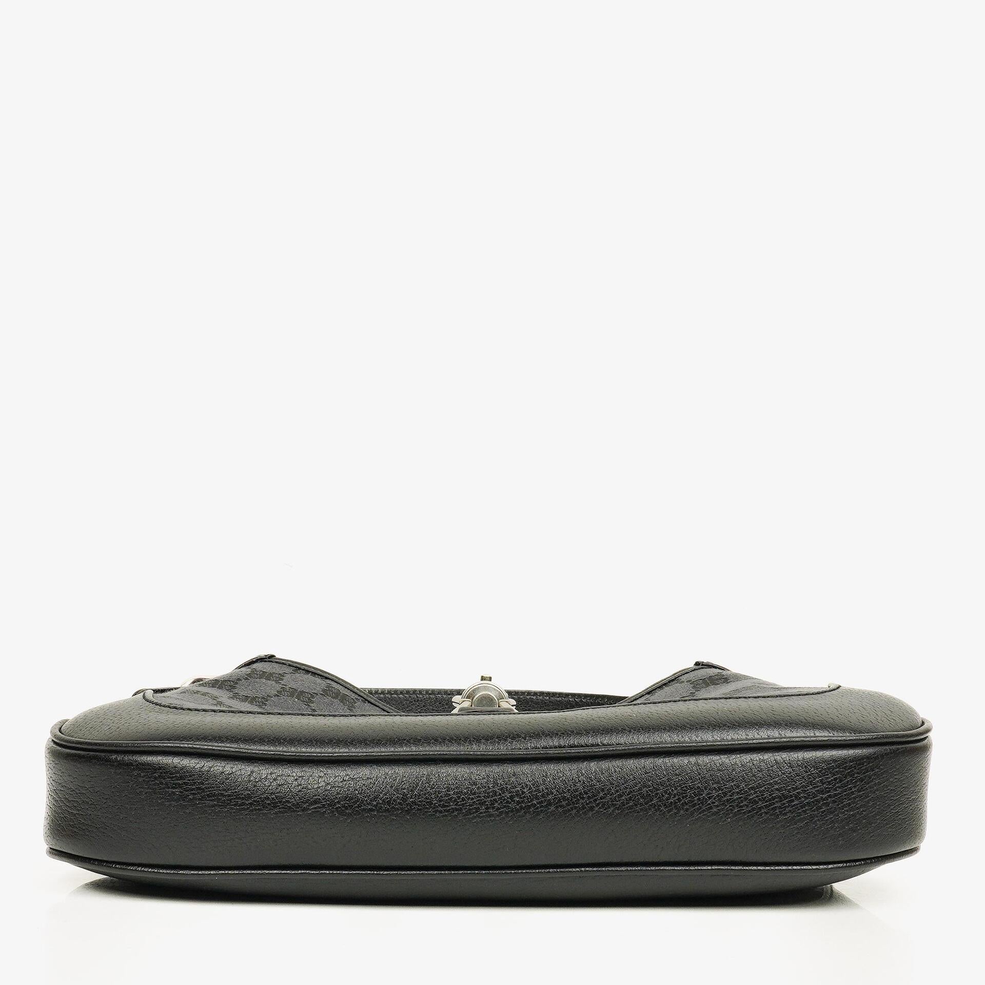 Balenciaga x Gucci Black/Grey Canvas/Leather The Hacker Project 1961 Small Jackie Bag