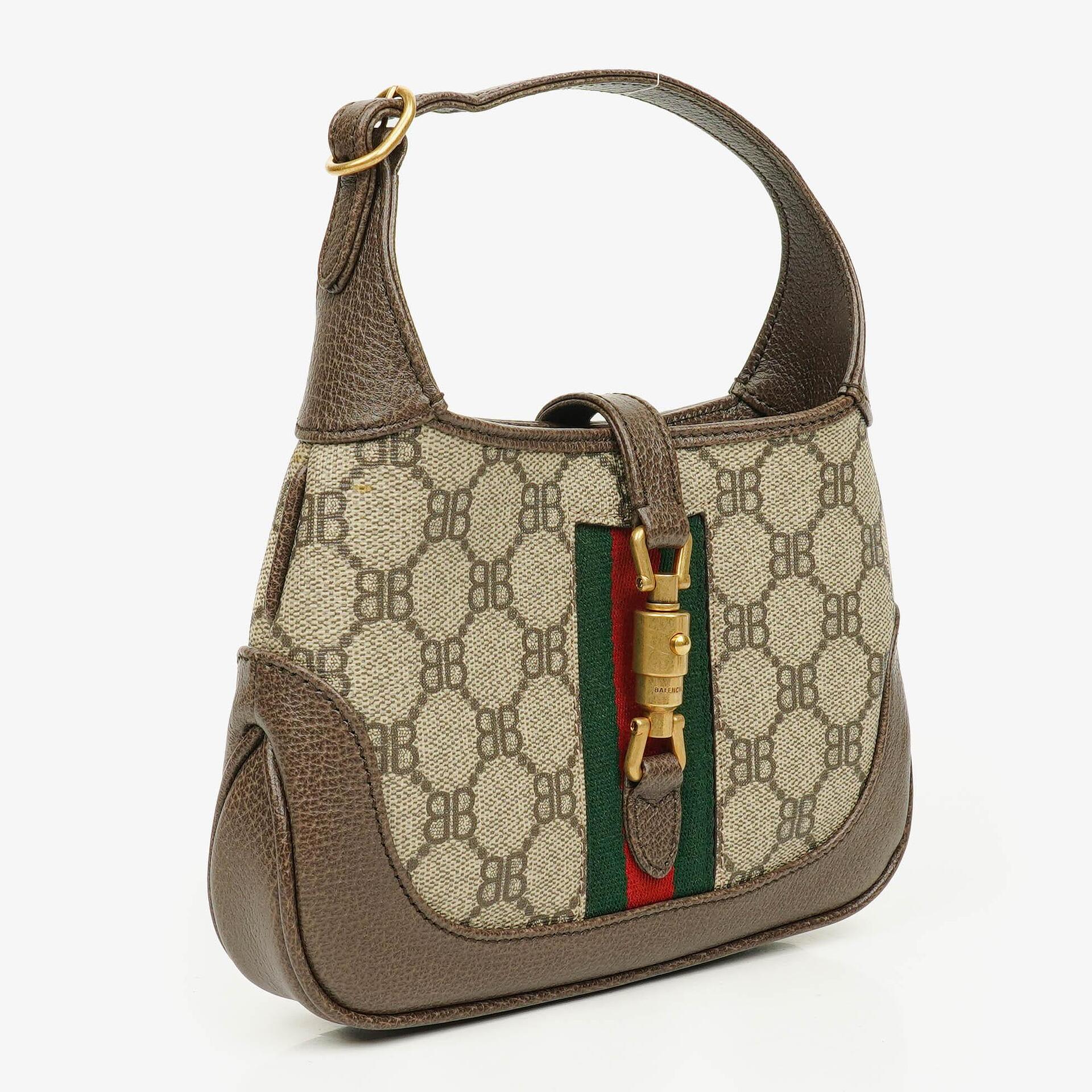 Balenciaga x Gucci Monogram Canvas/Leather The Hacker Project 1961 Mini Jackie Bag